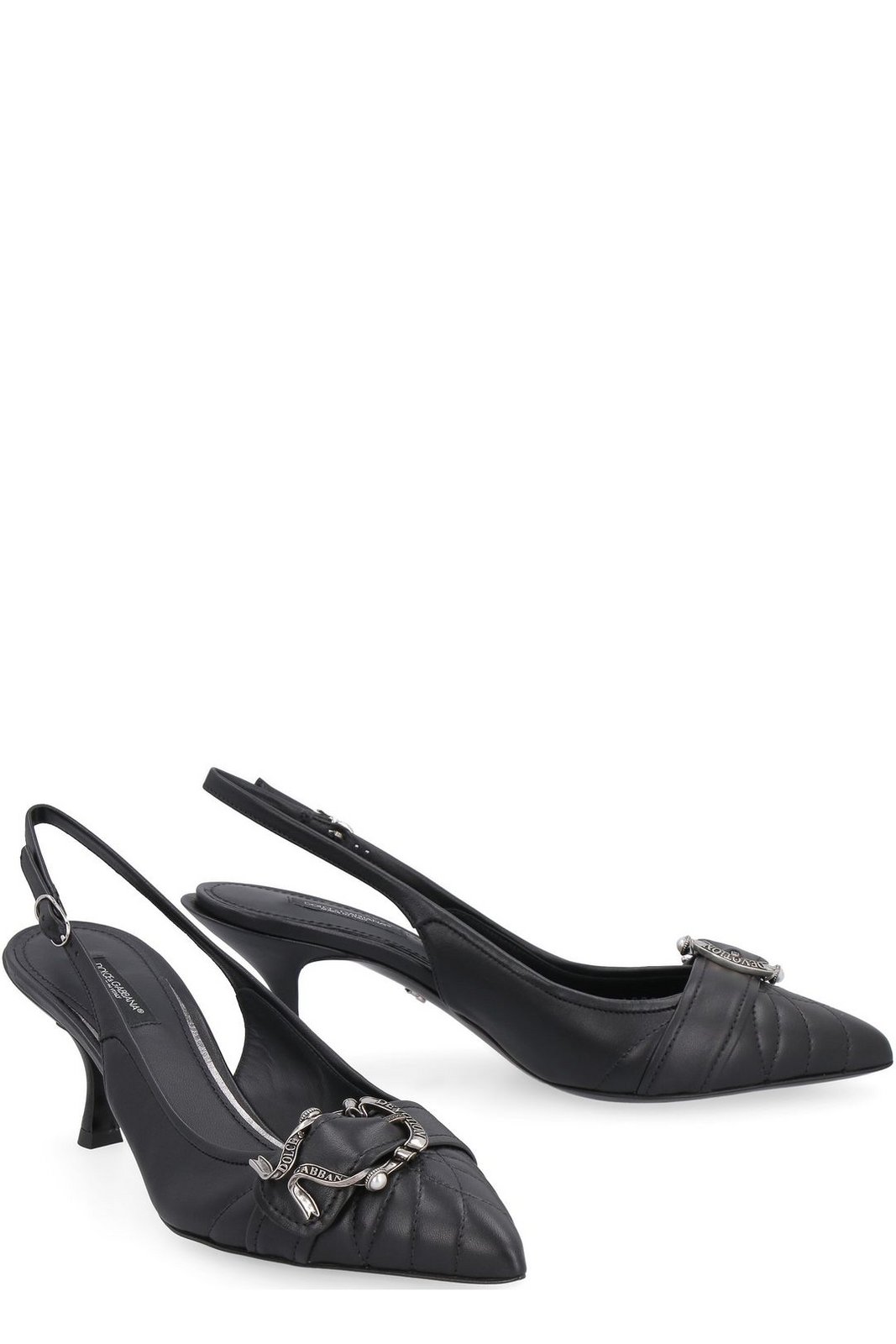 Dolce & Gabbana Devotion Buckle Embellished Slingback Pumps