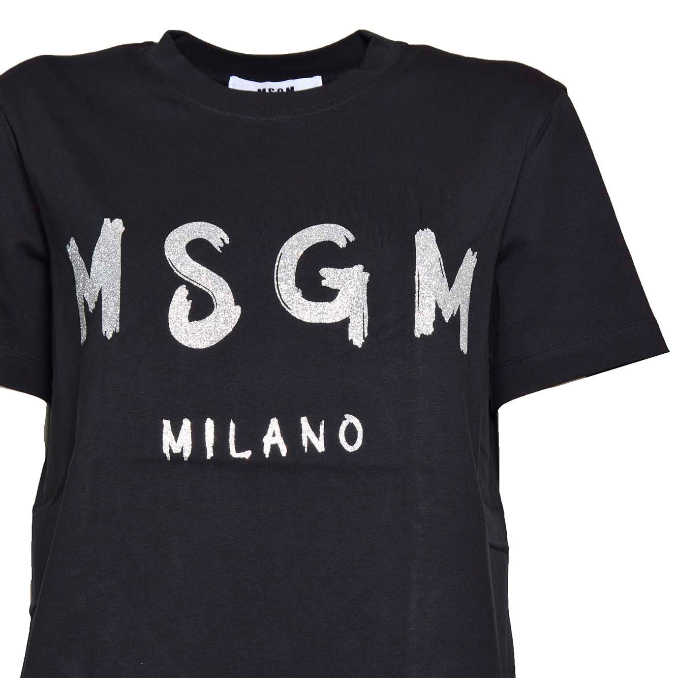MSGM Logo Printed Crewneck T-Shirt