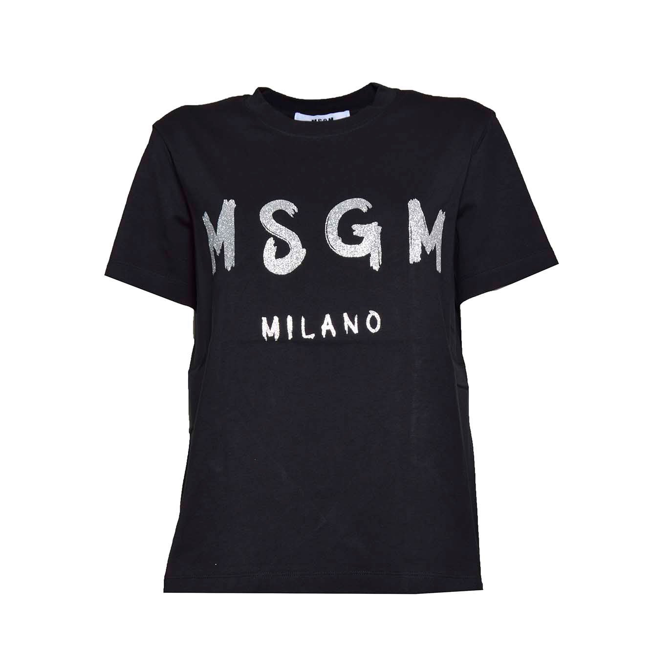 MSGM Logo Printed Crewneck T-Shirt