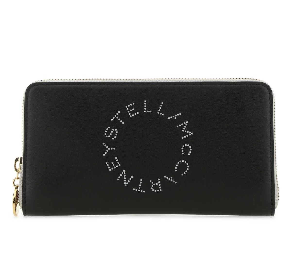 Stella McCartney Logo Perforated Zip-Around Continental Wallet