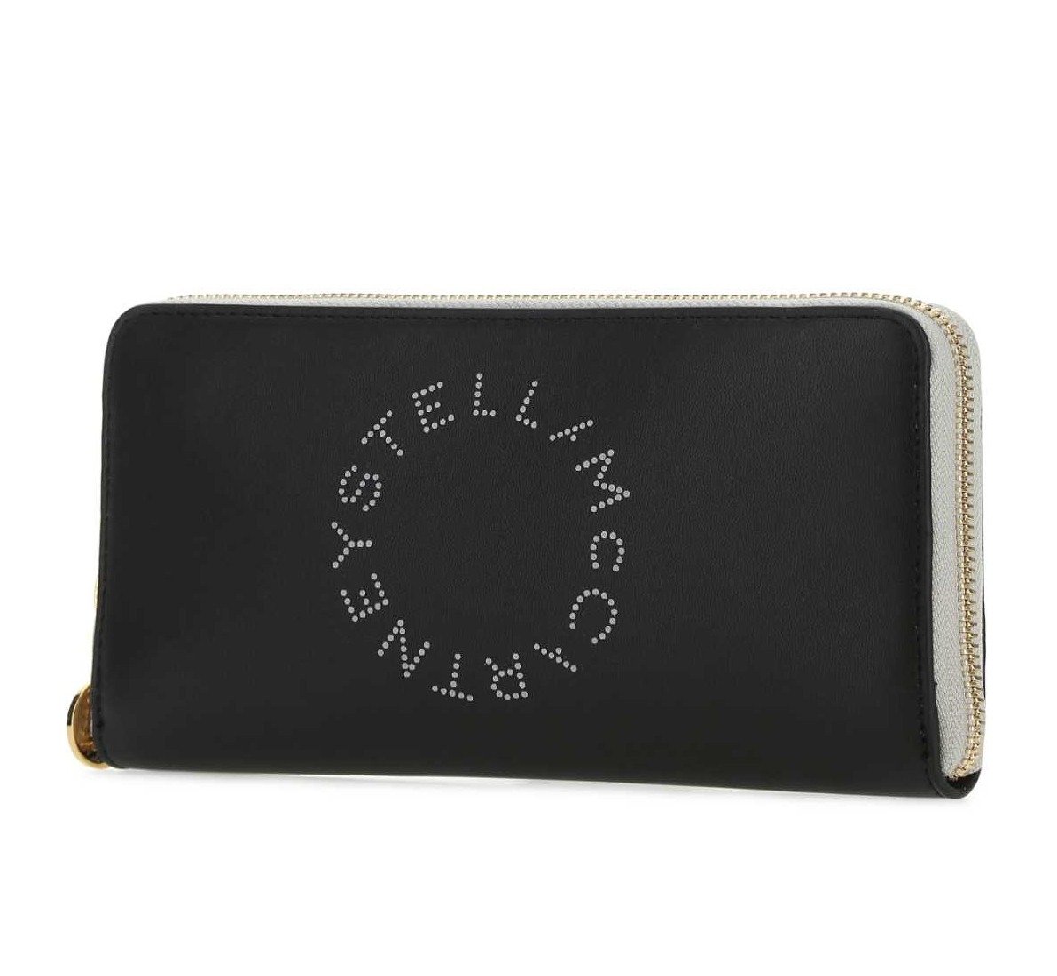 Stella McCartney Logo Perforated Zip-Around Continental Wallet