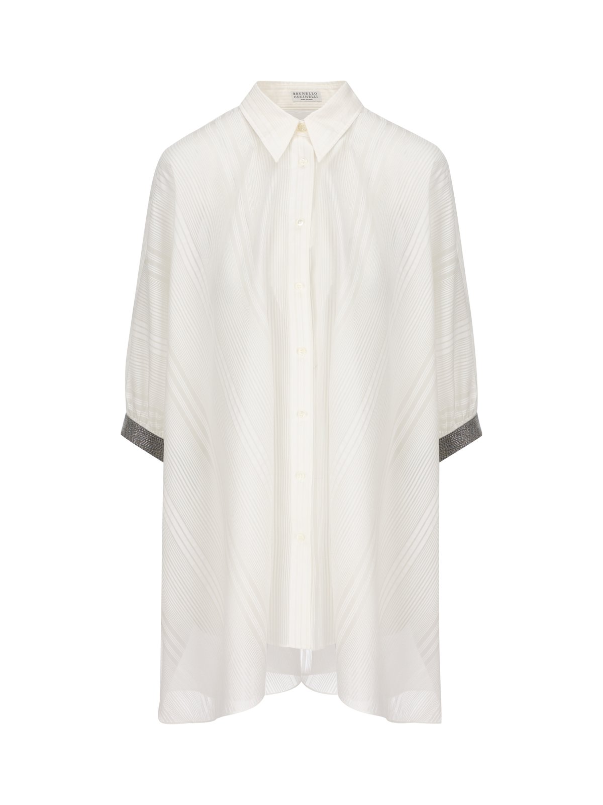 Brunello Cucinelli 半透明直下擺襯衫