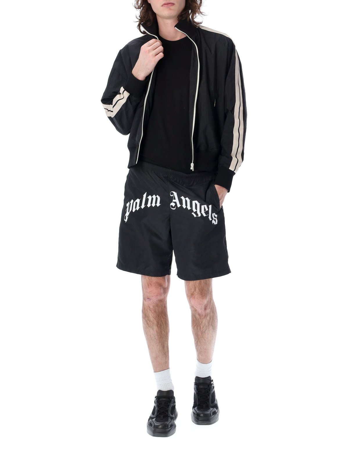 Palm Angels Logo Printed Long-Sleeved Jacket