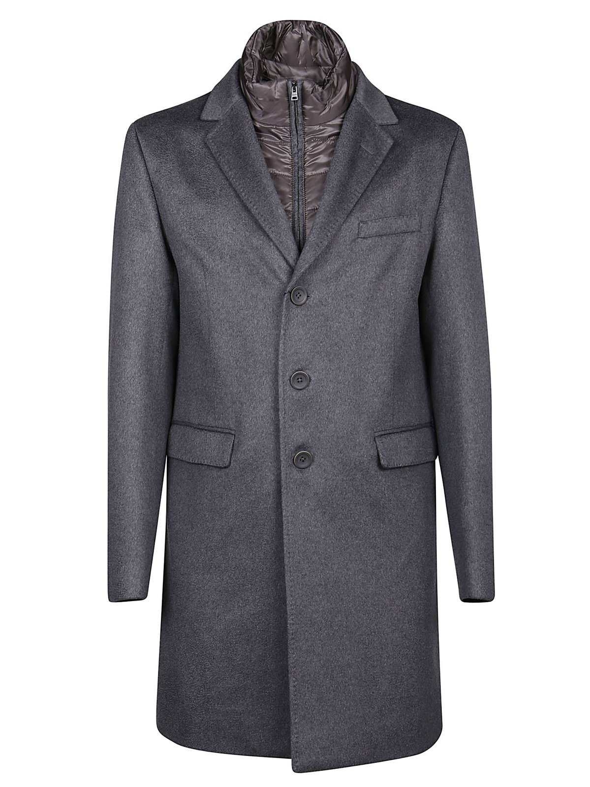 Herno Single-Breasted Layered Coat