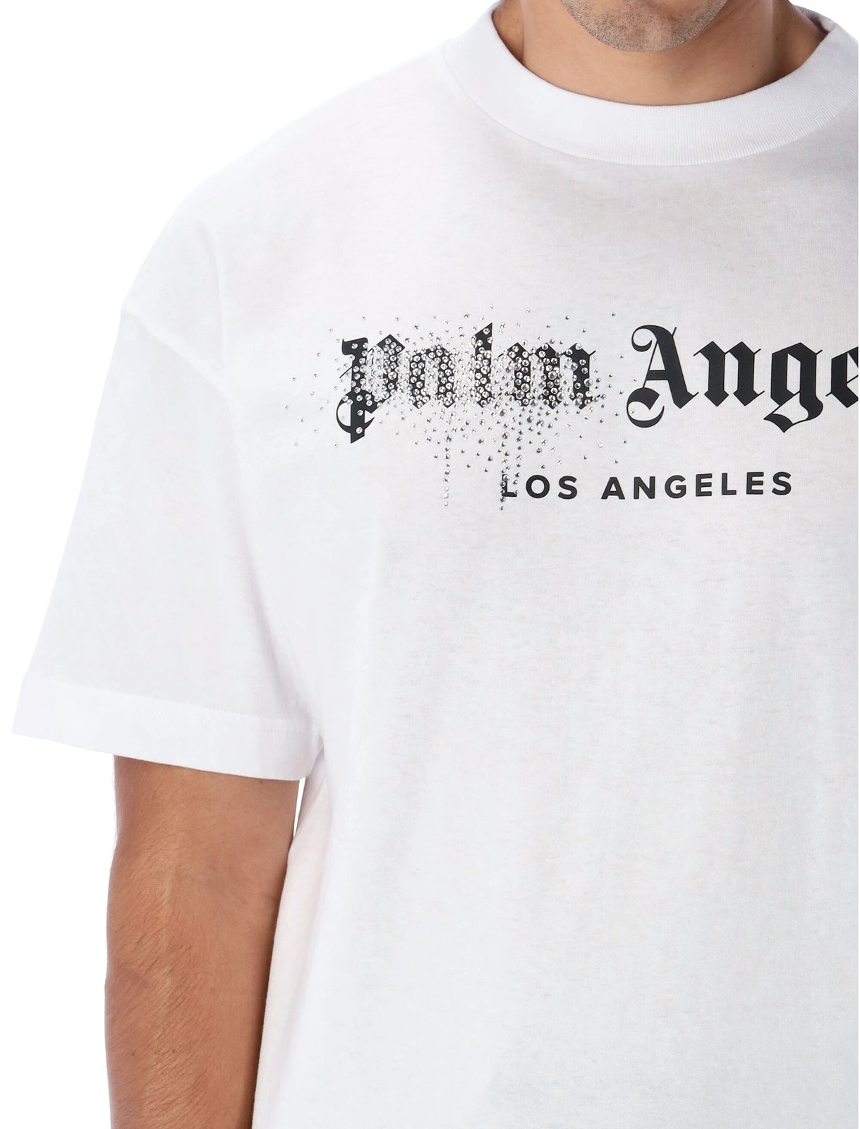 Palm Angels Logo Embellished Crewneck T-Shirt