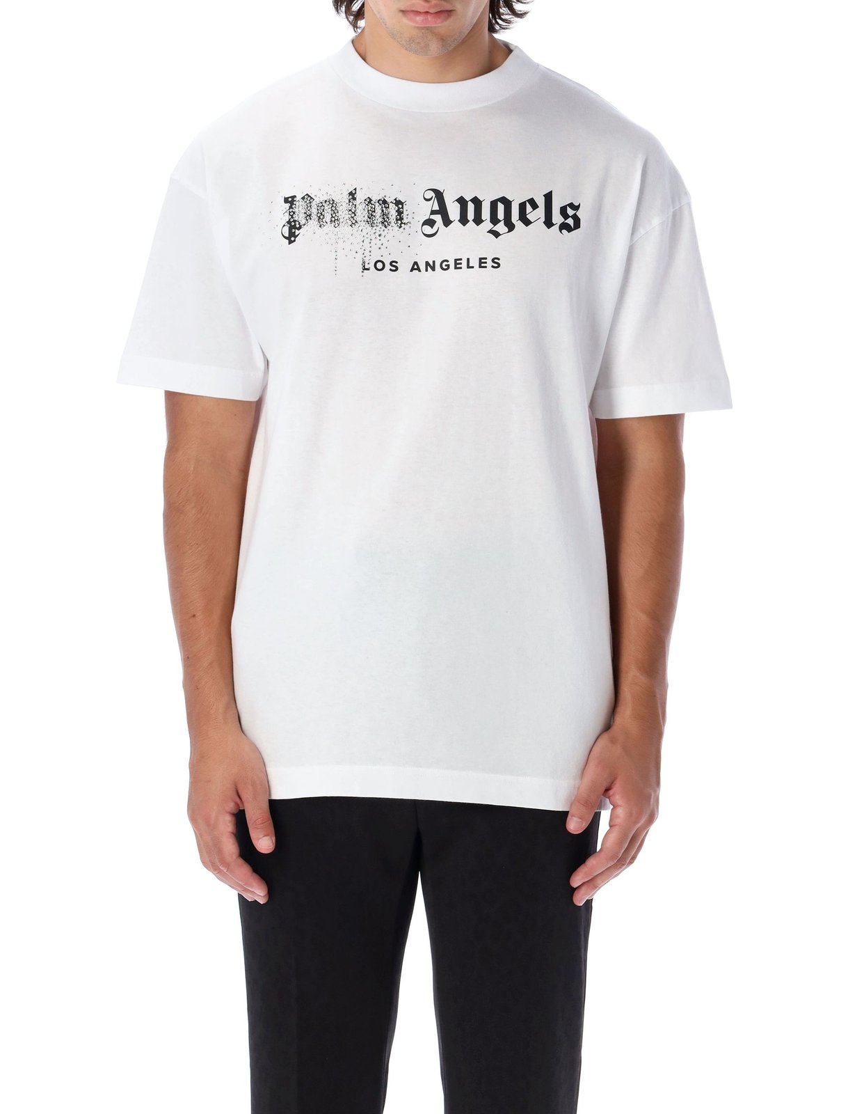 Palm Angels Logo Embellished Crewneck T-Shirt
