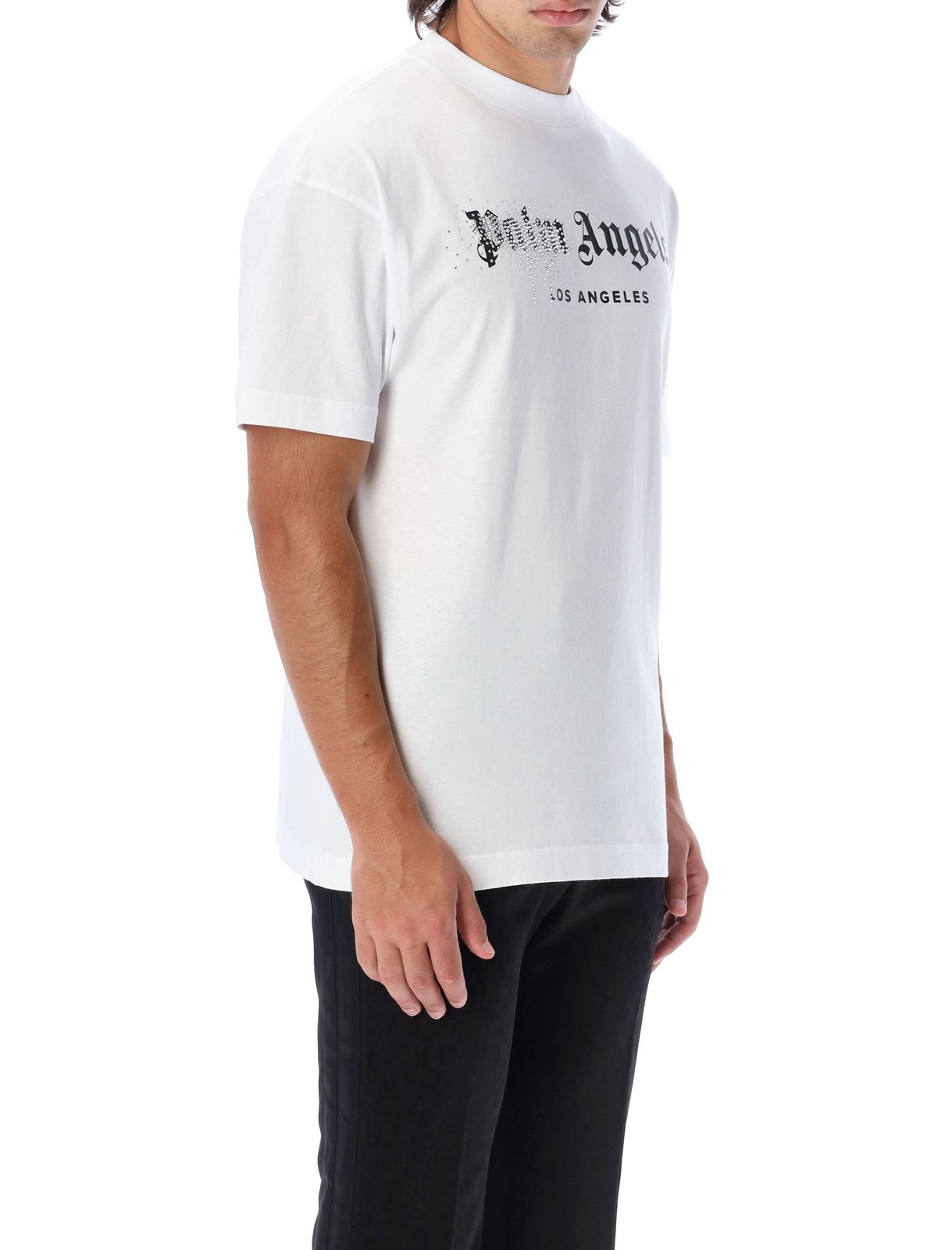 Palm Angels Logo Embellished Crewneck T-Shirt 4 Palm Angels Logo Embellished Crewneck T-Shirt