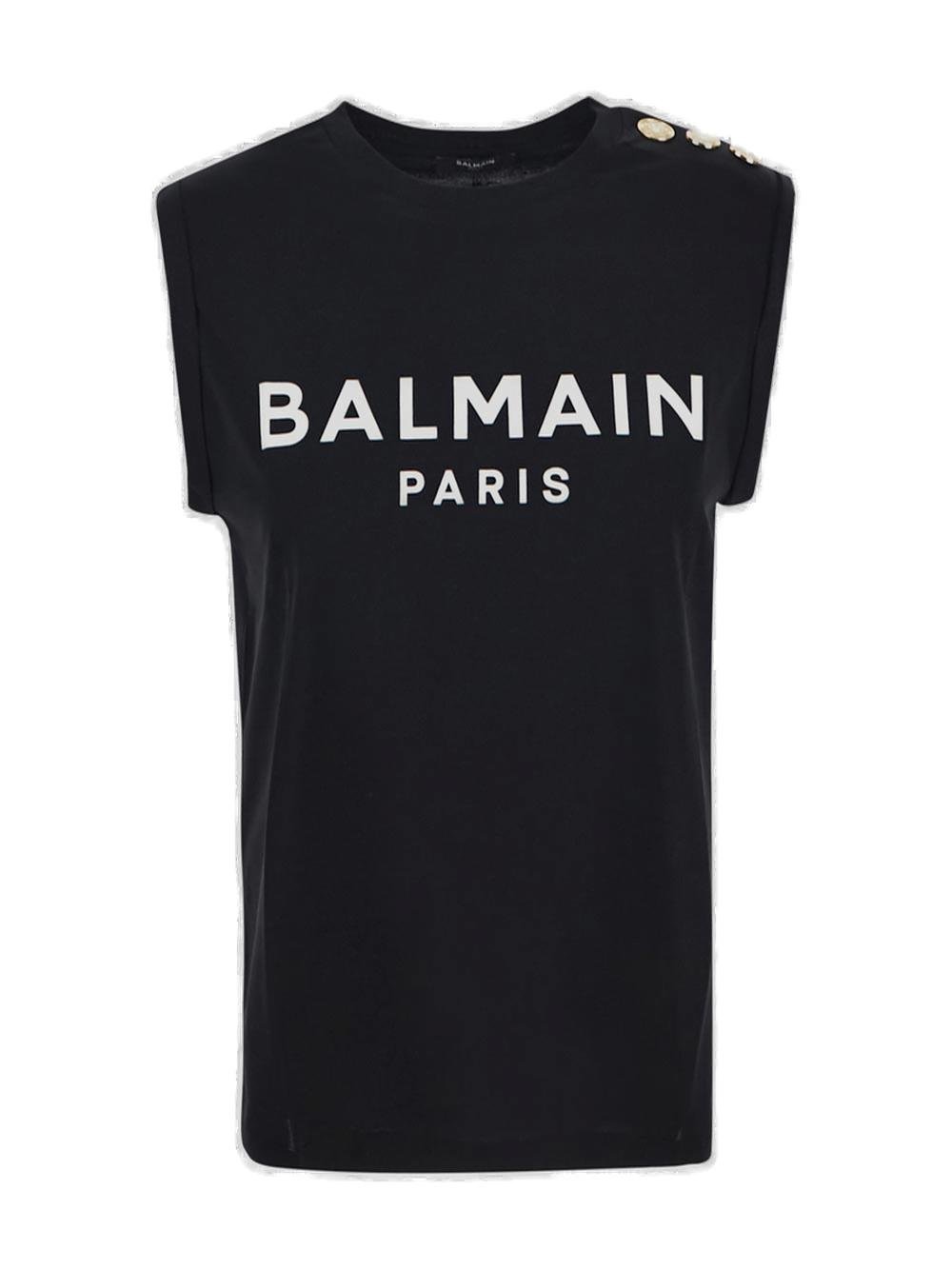 Balmain Logo Printed Sleeveless Tank Top