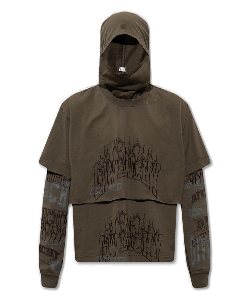 ジバンシィ ロゴプリント オーバーラップ バラクラバ シャツ