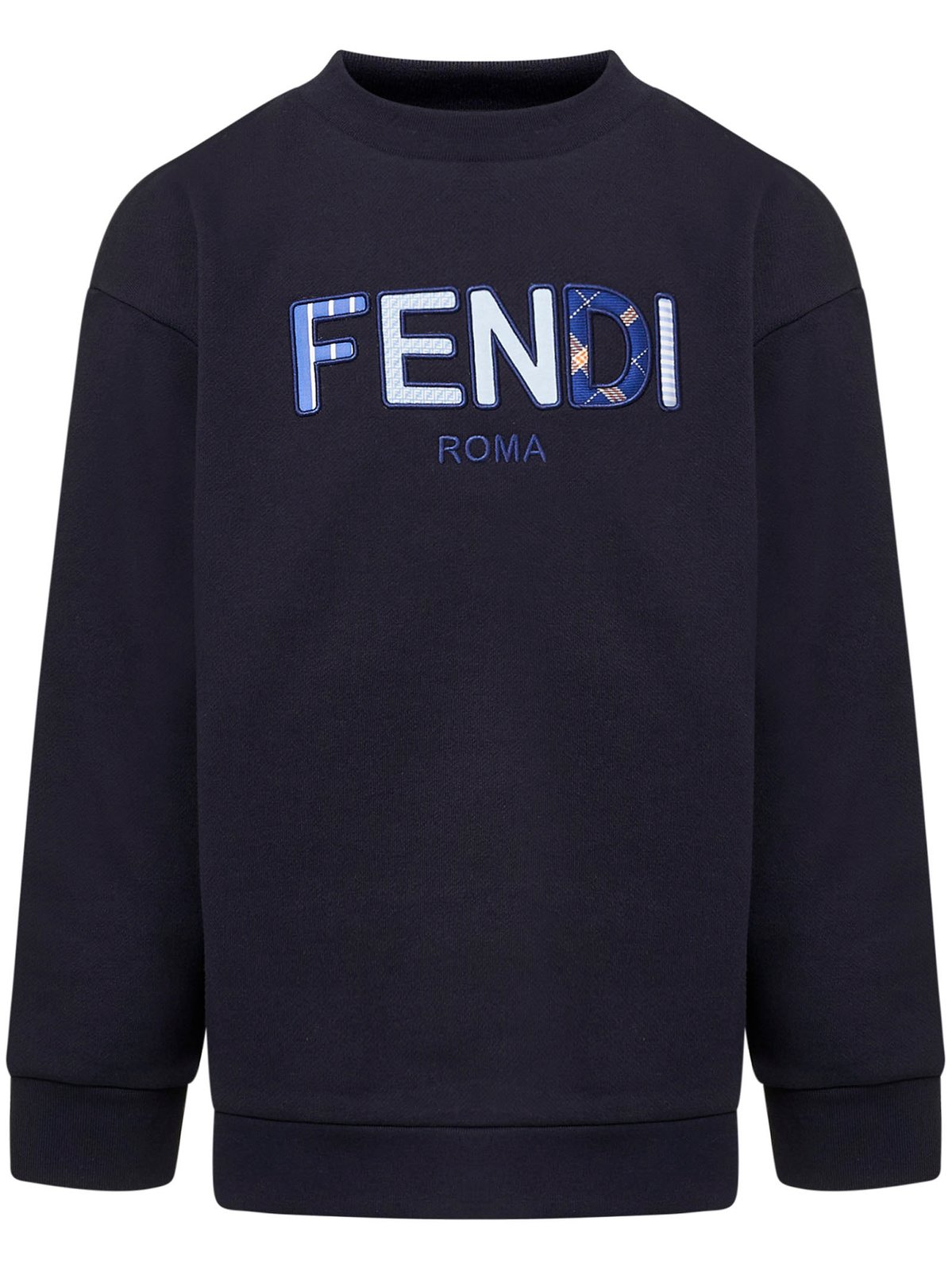 フェンディ キッズ ロゴ エンブロイダリー クルーネック スウェットシャツ