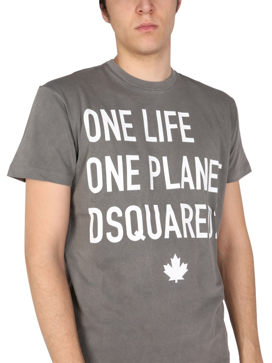 Dsquared2 Slogan Print Crewneck T-Shirt