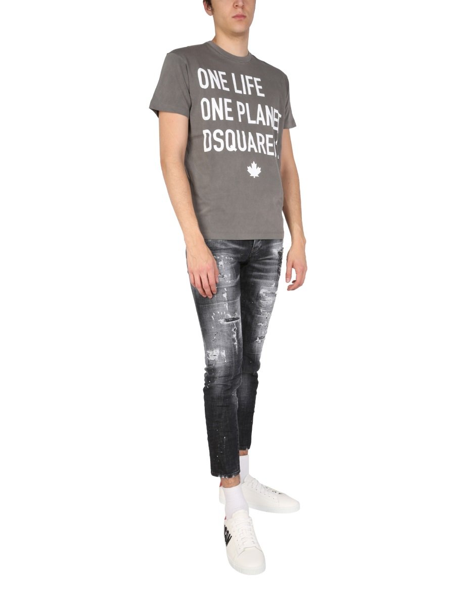 Dsquared2 Slogan Print Crewneck T-Shirt