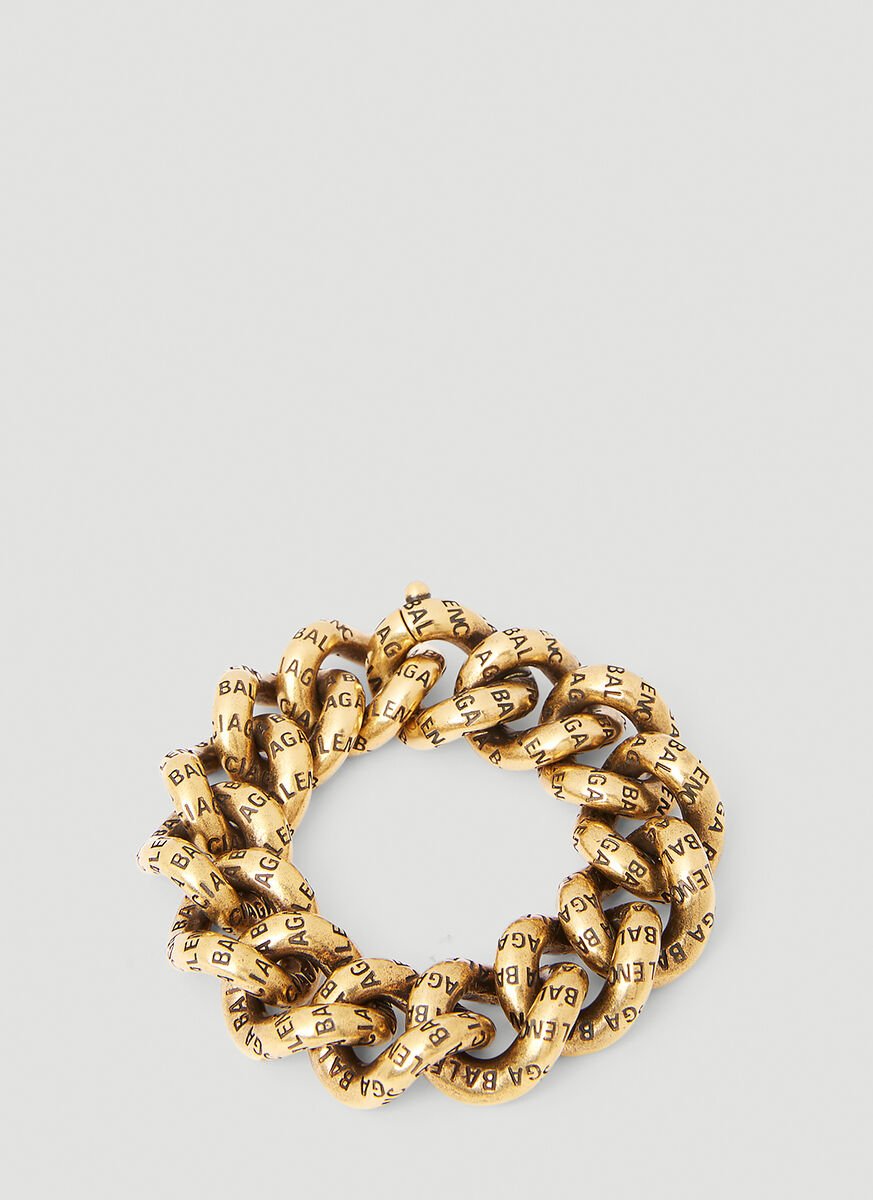 Balenciaga Logo Engraved Chain Bracelet