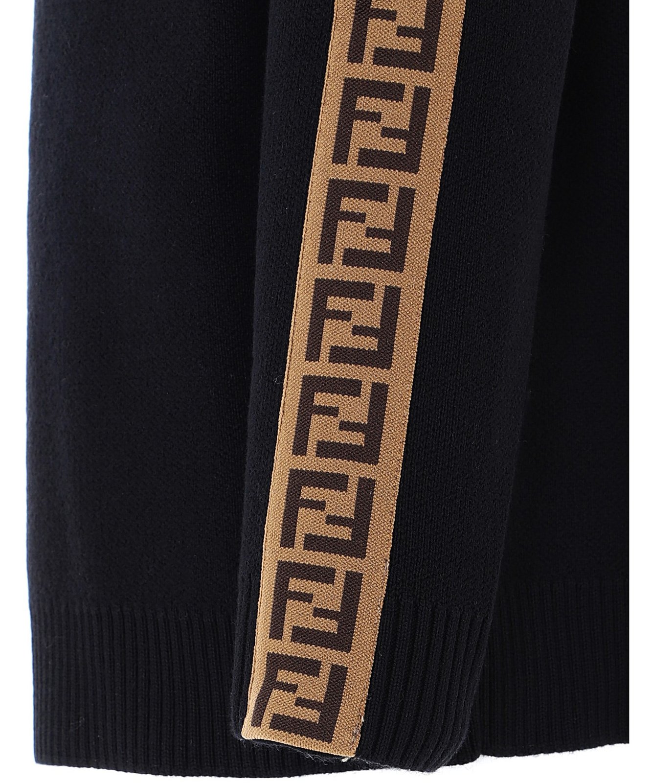 Fendi Kids FF Trim Crewneck Knitted Jumper