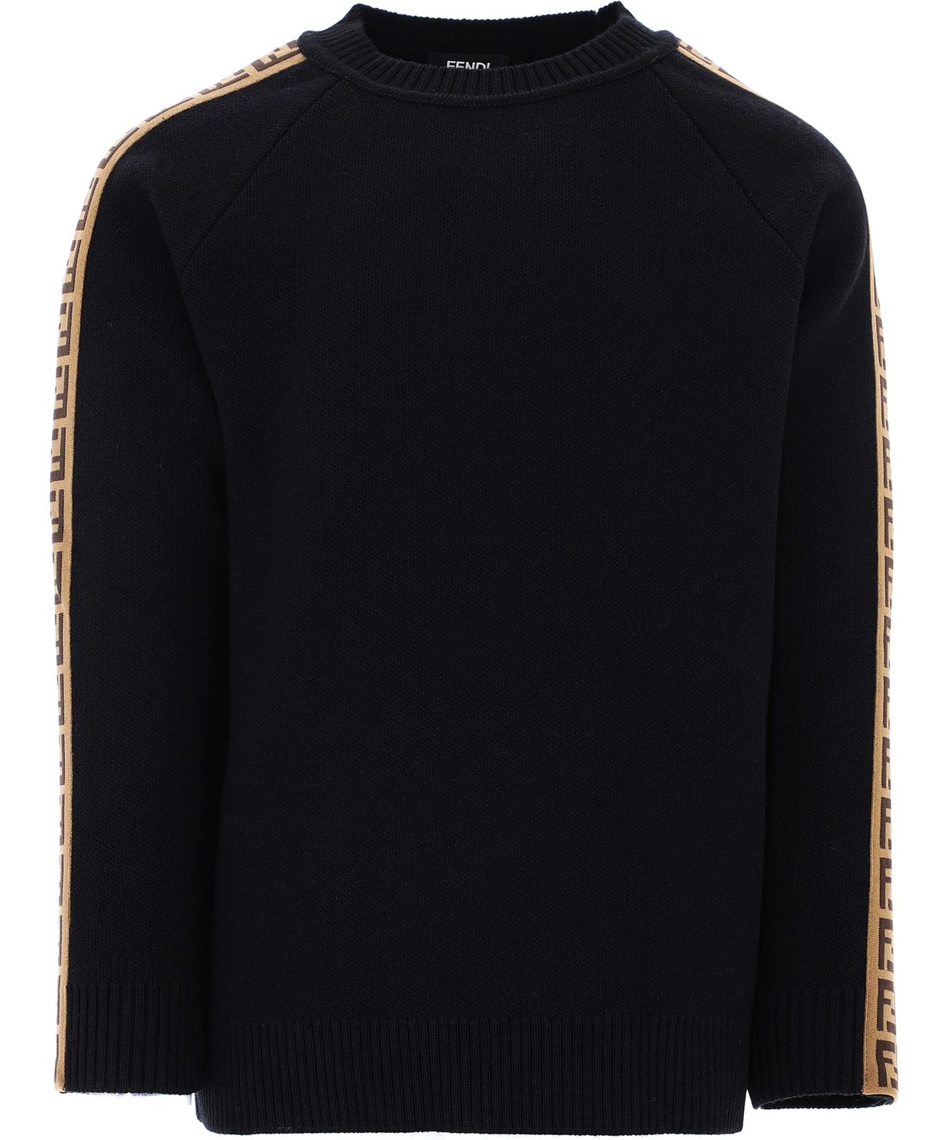 Fendi Kids FF Trim Crewneck Knitted Jumper
