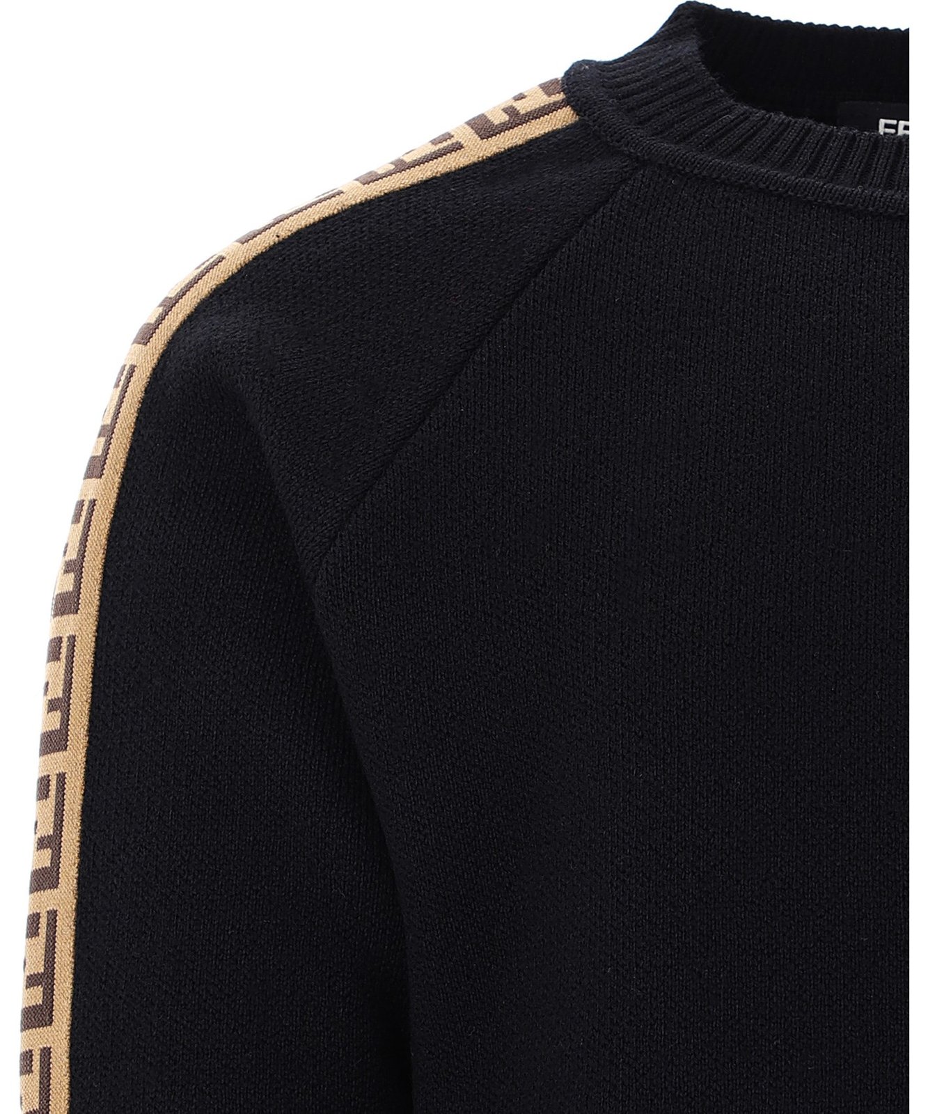 Fendi Kids FF Trim Crewneck Knitted Jumper