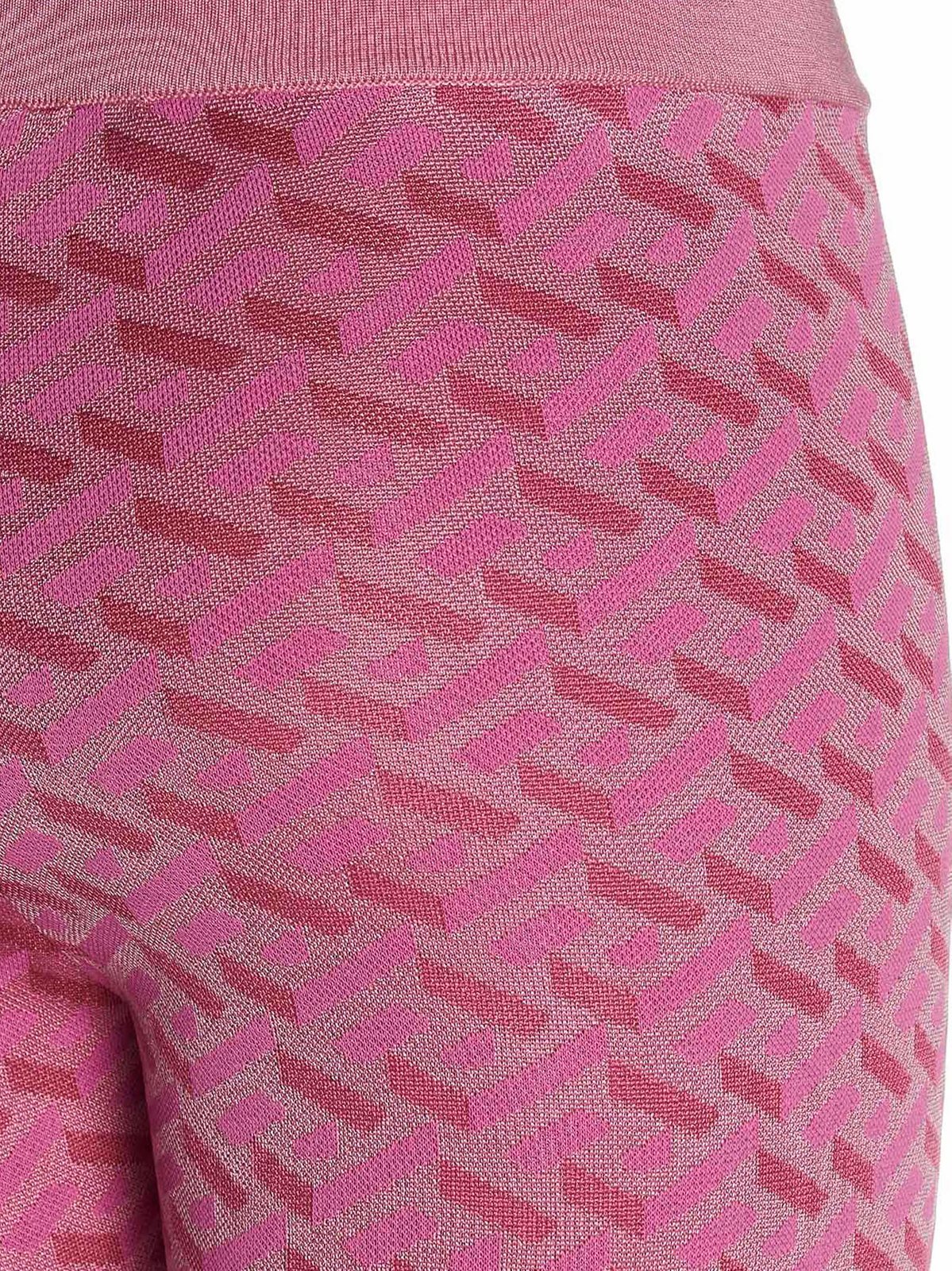 Versace La Greca Pattern High-Waist Flared Pants