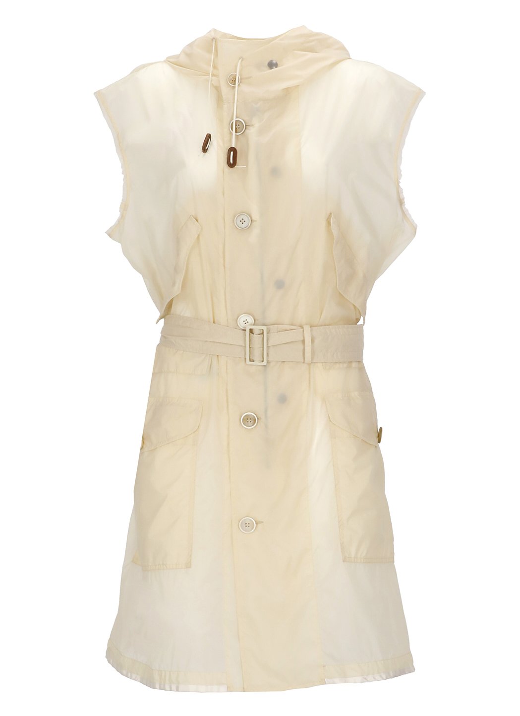Maison Margiela Belted Hooded Sleeveless Jacket