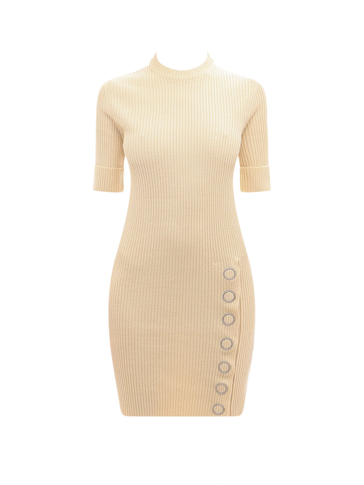 Jil Sander Ribbed-Knit Side Button Detail Dress