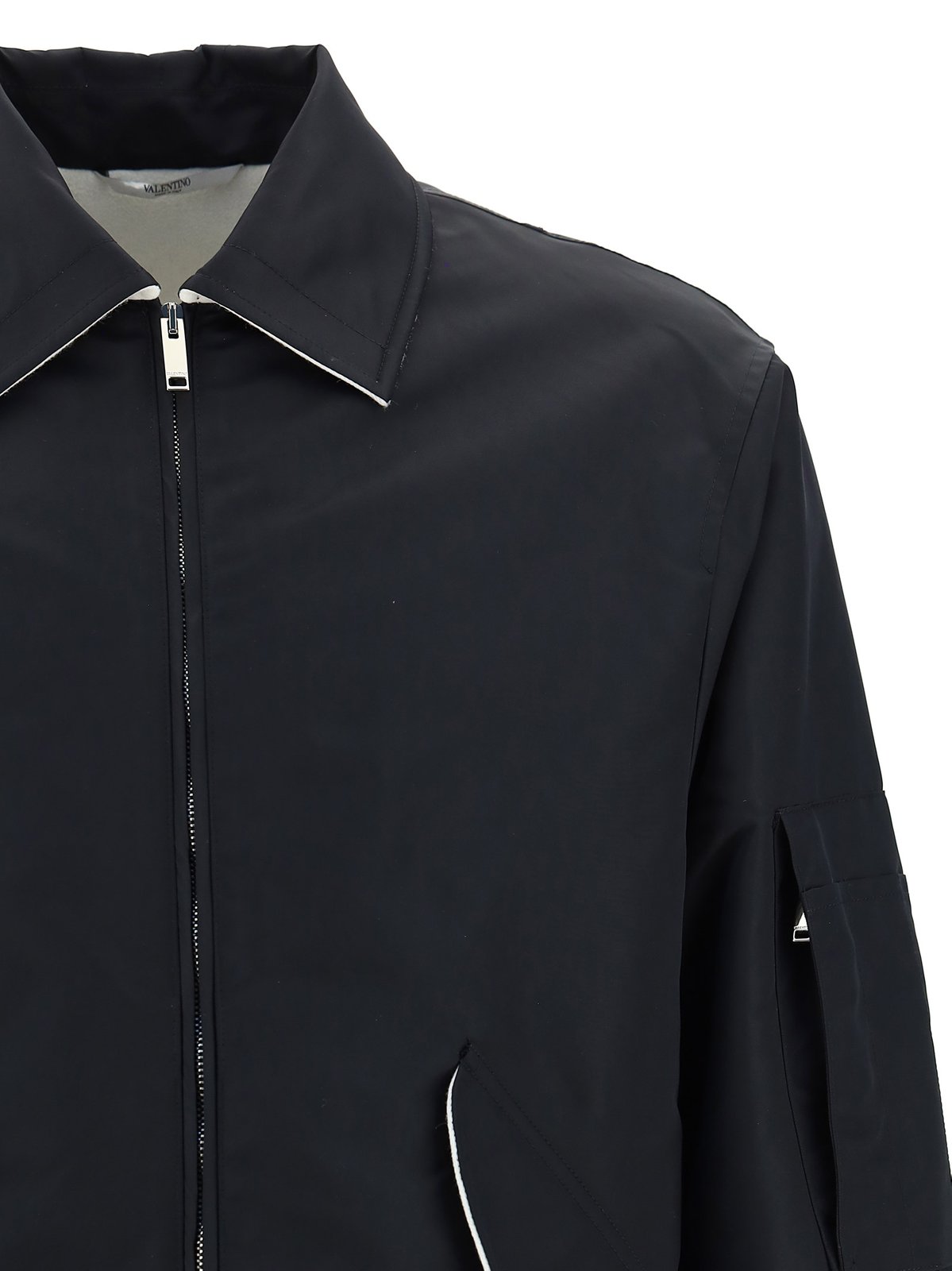 Valentino Pocket Detail Zip-Up Overshirt