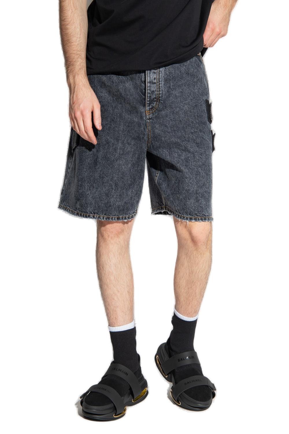 Balmain Distressed Denim Shorts