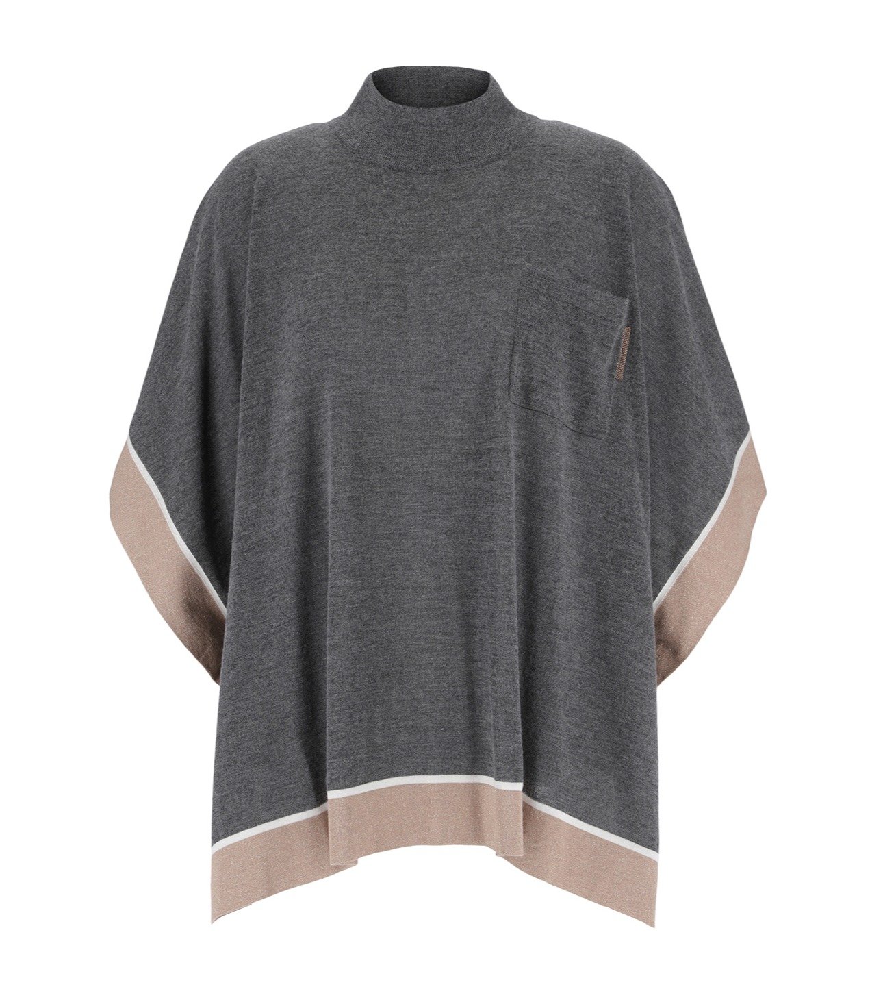 Brunello Cucinelli タートルネック ニット ケープ ジャケット