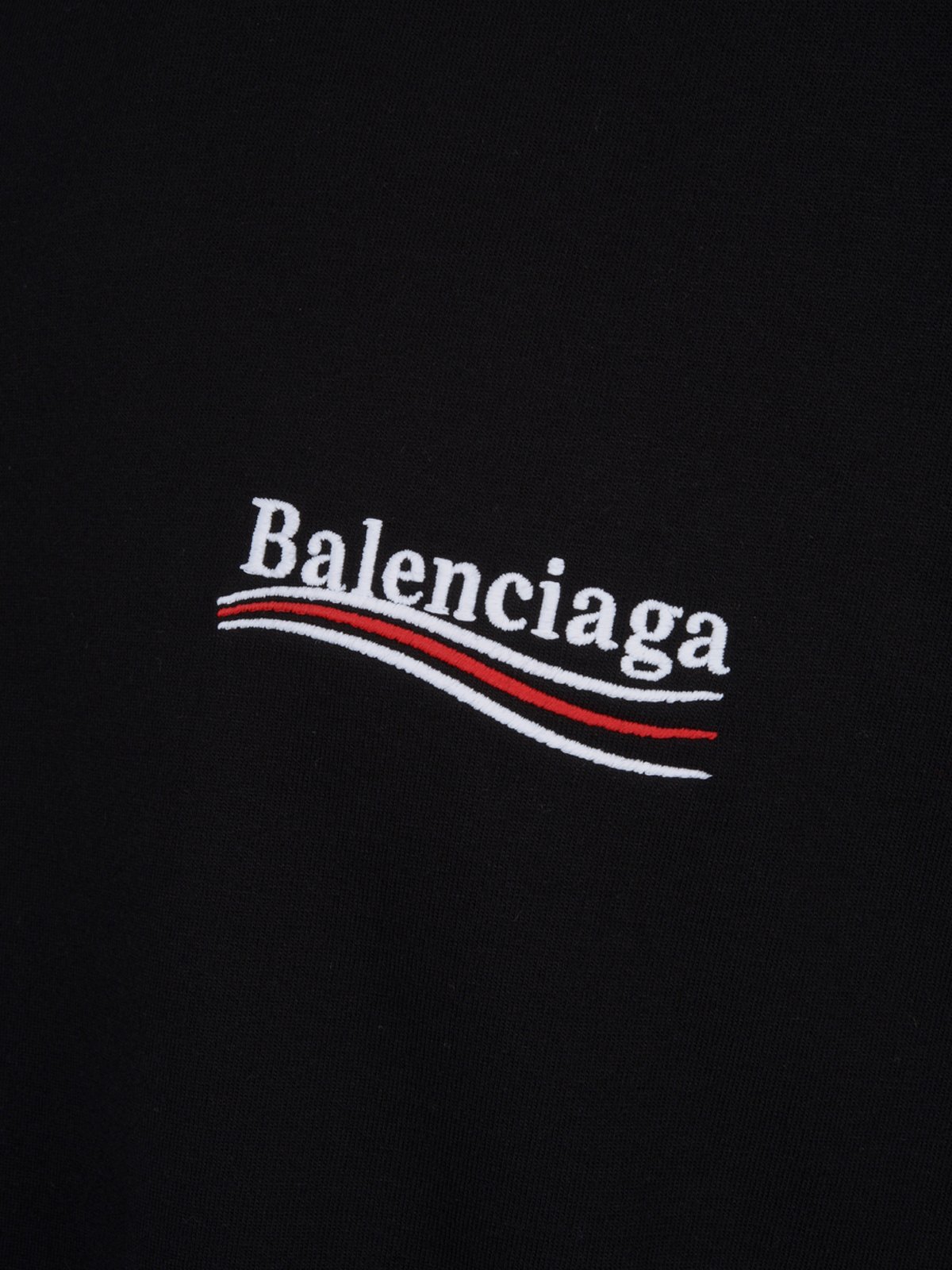 Balenciaga Political Campaign Logo Embroidered Crewneck T-Shirt
