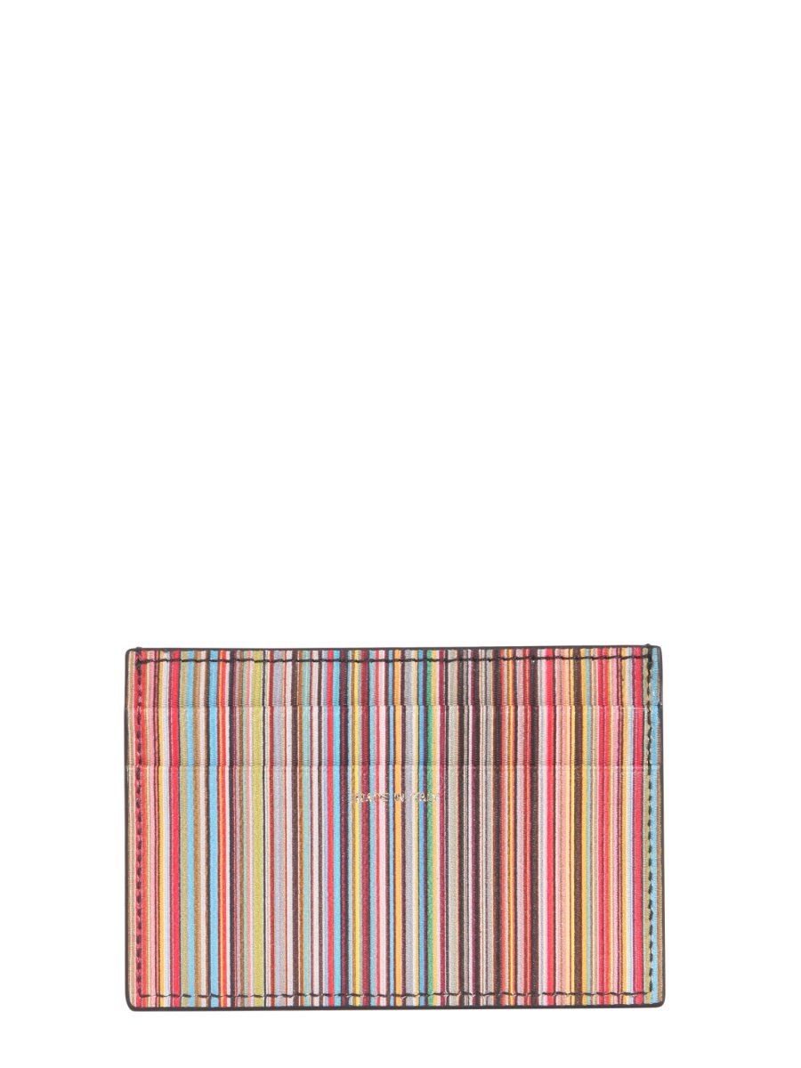 Paul Smith ロゴ エンボス ストライプ カードホルダー