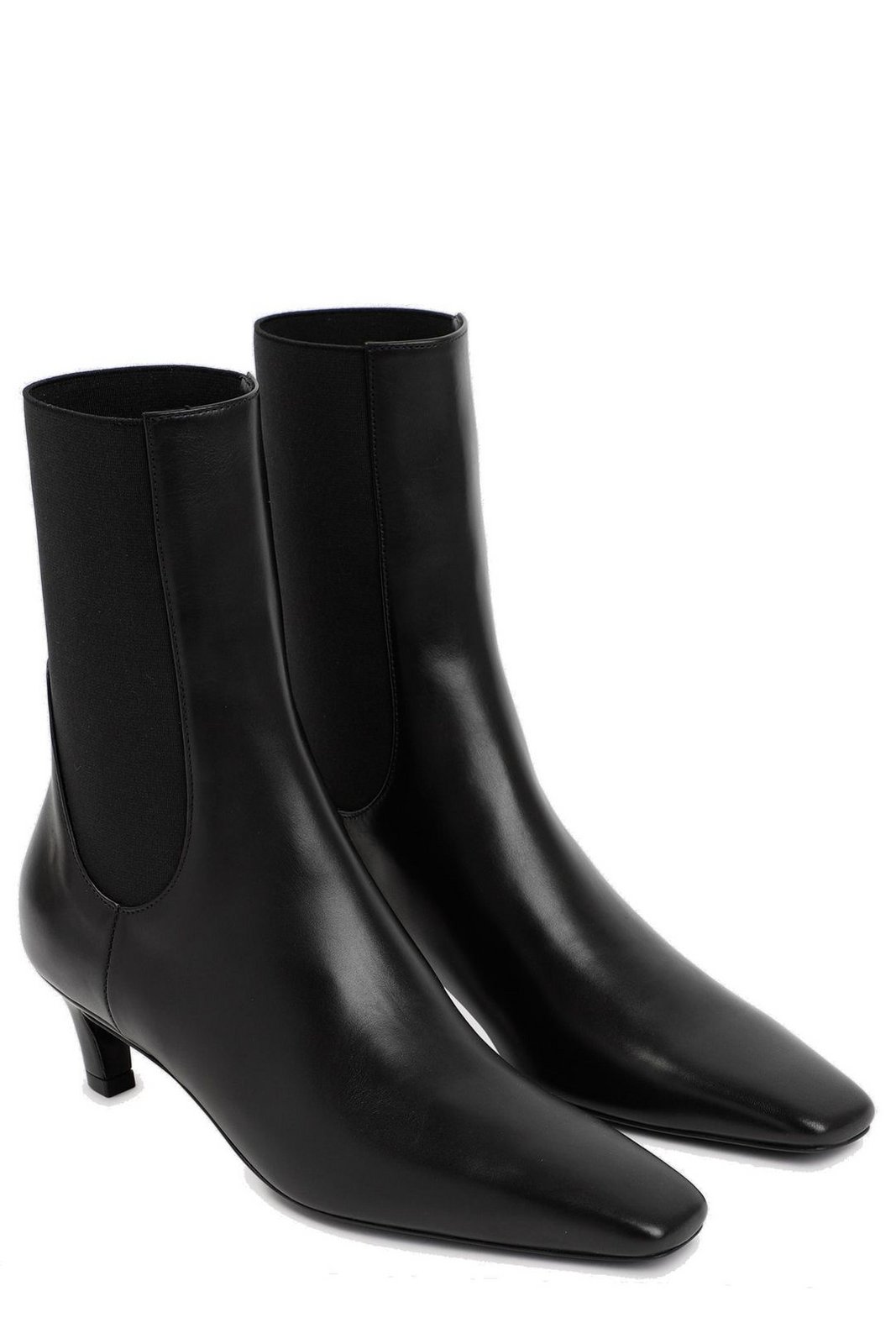 Totême Mid-Heel Square-Toe Ankle Boots