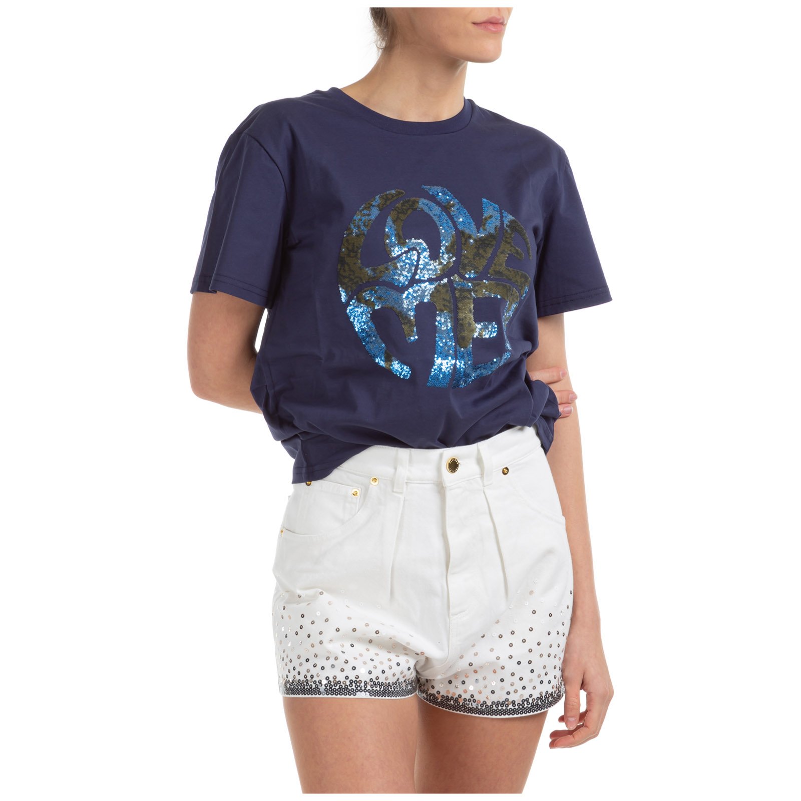 Alberta Ferretti Love Me 亮片T卹