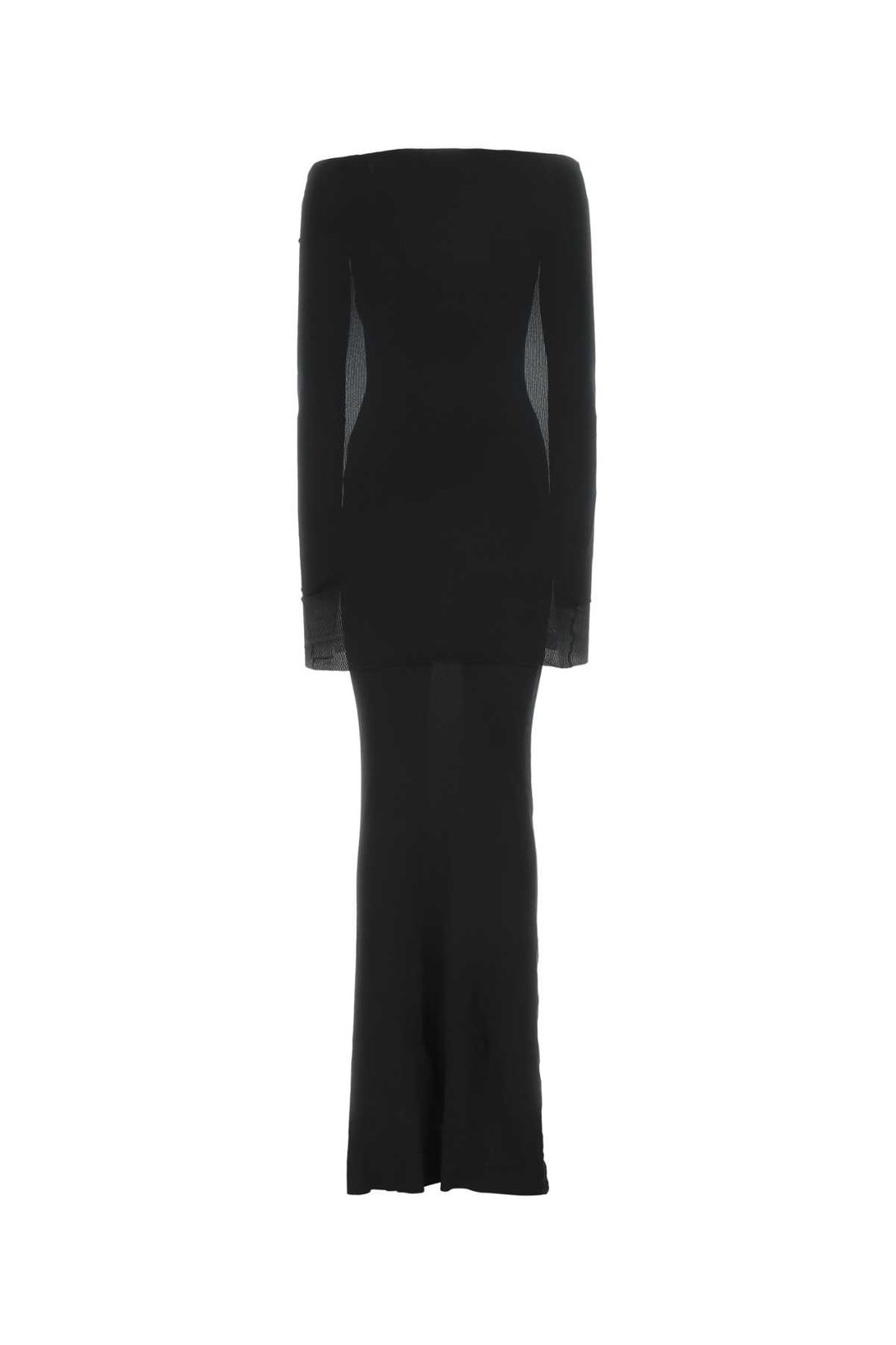 Balenciaga Off-Shoulder Long-Sleeved Maxi Dress