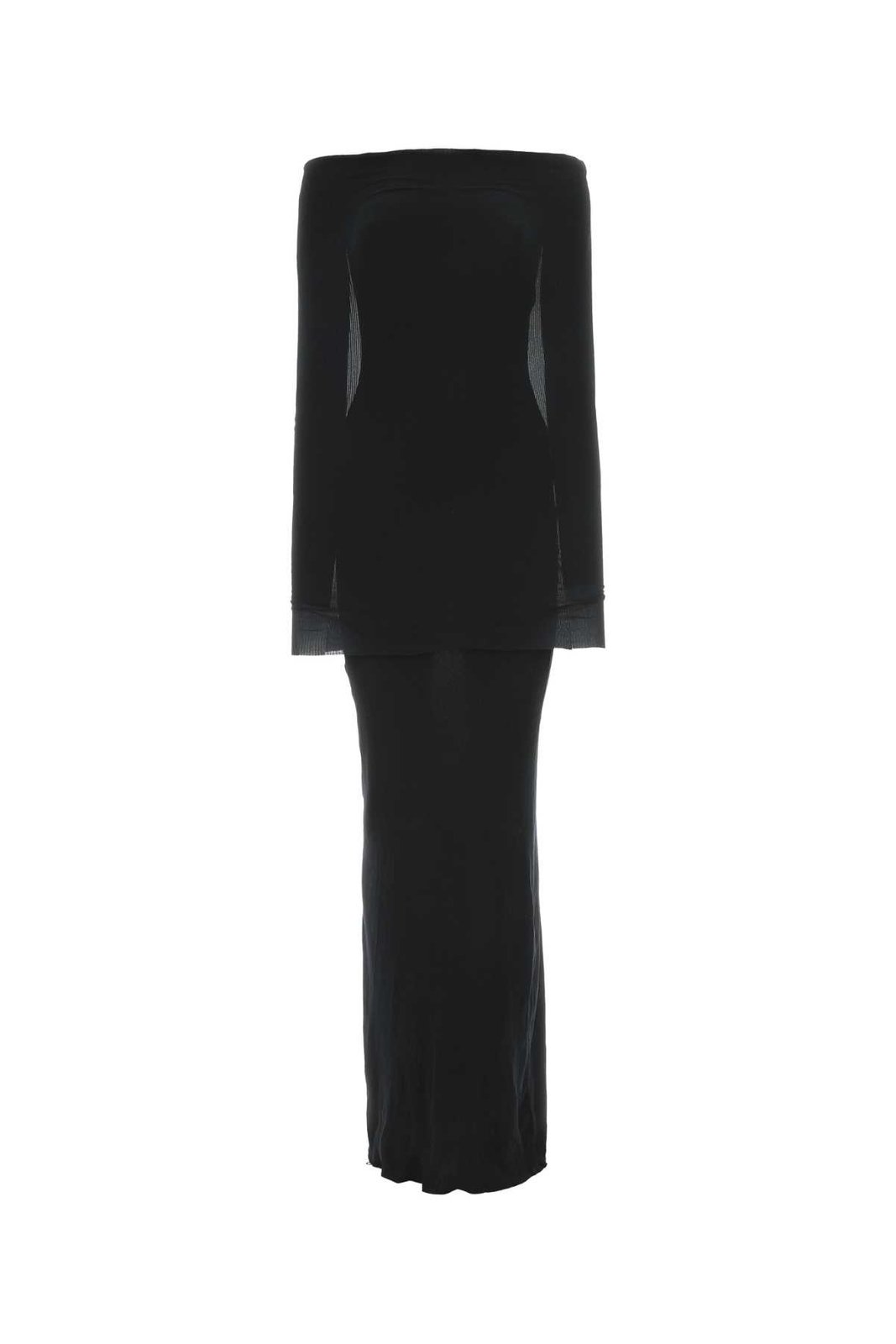 Balenciaga Off-Shoulder Long-Sleeved Maxi Dress