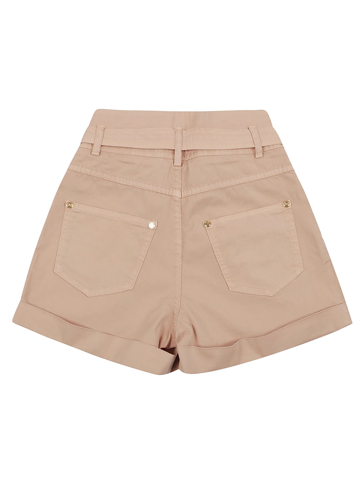 Balmain Kids Logo Buckle Belted Denim Shorts