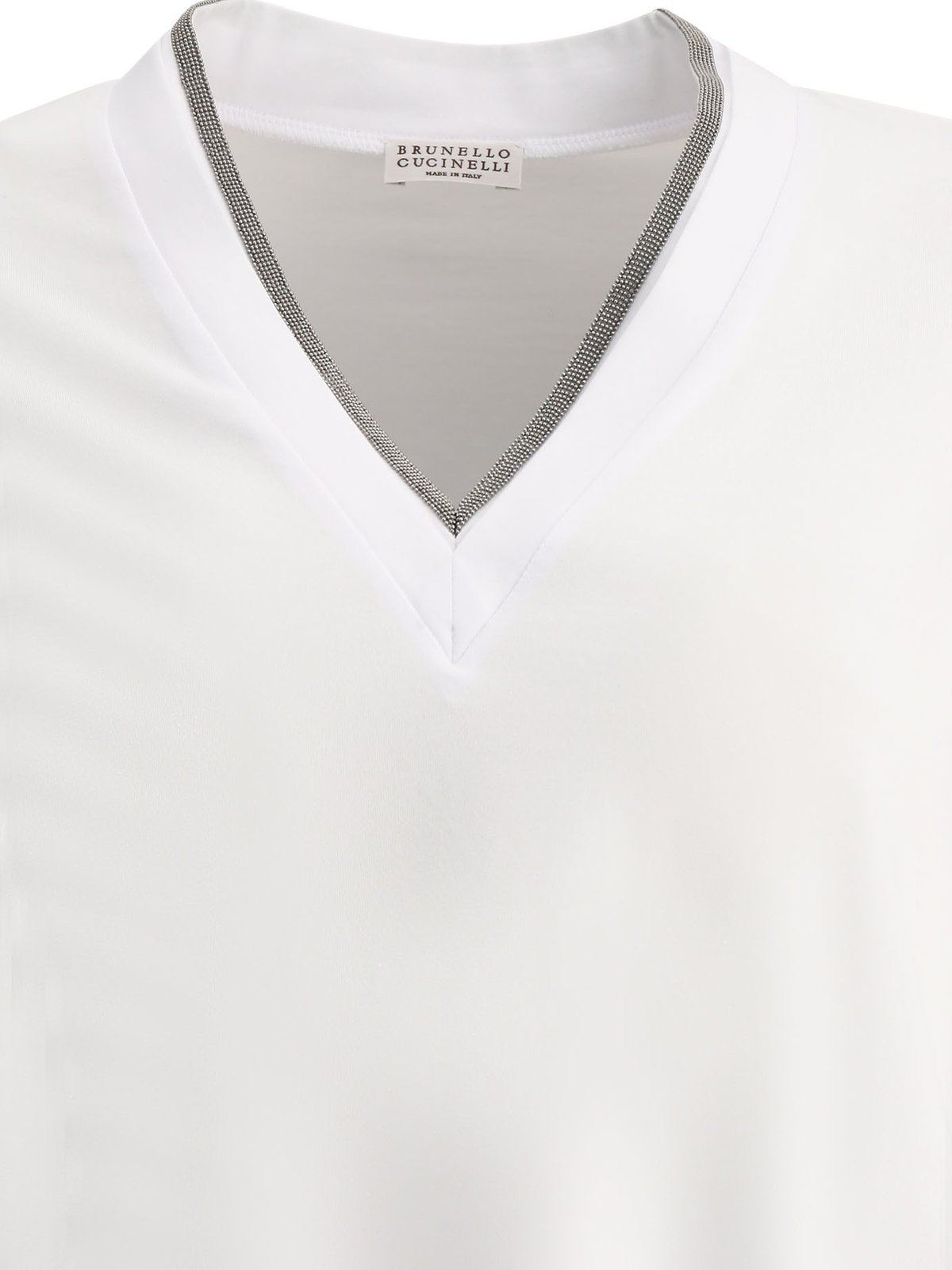Brunello Cucinelli Embellished V-Neck T-Shirt