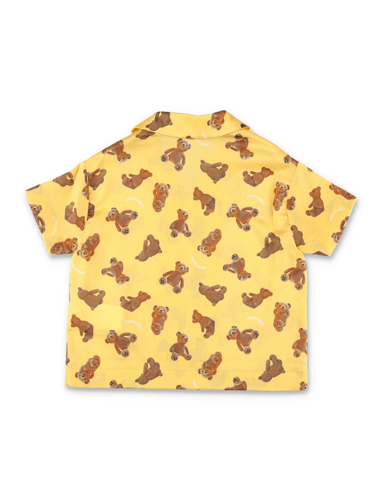 Palm Angels Kids Teddy Bear Printed Short-Sleeved Bowling Shirt