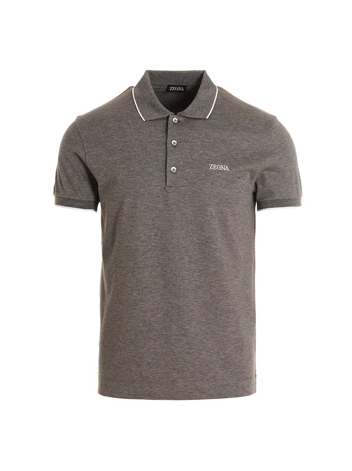 Zegna Logo-Embroidered Short Sleeved Polo Shirt