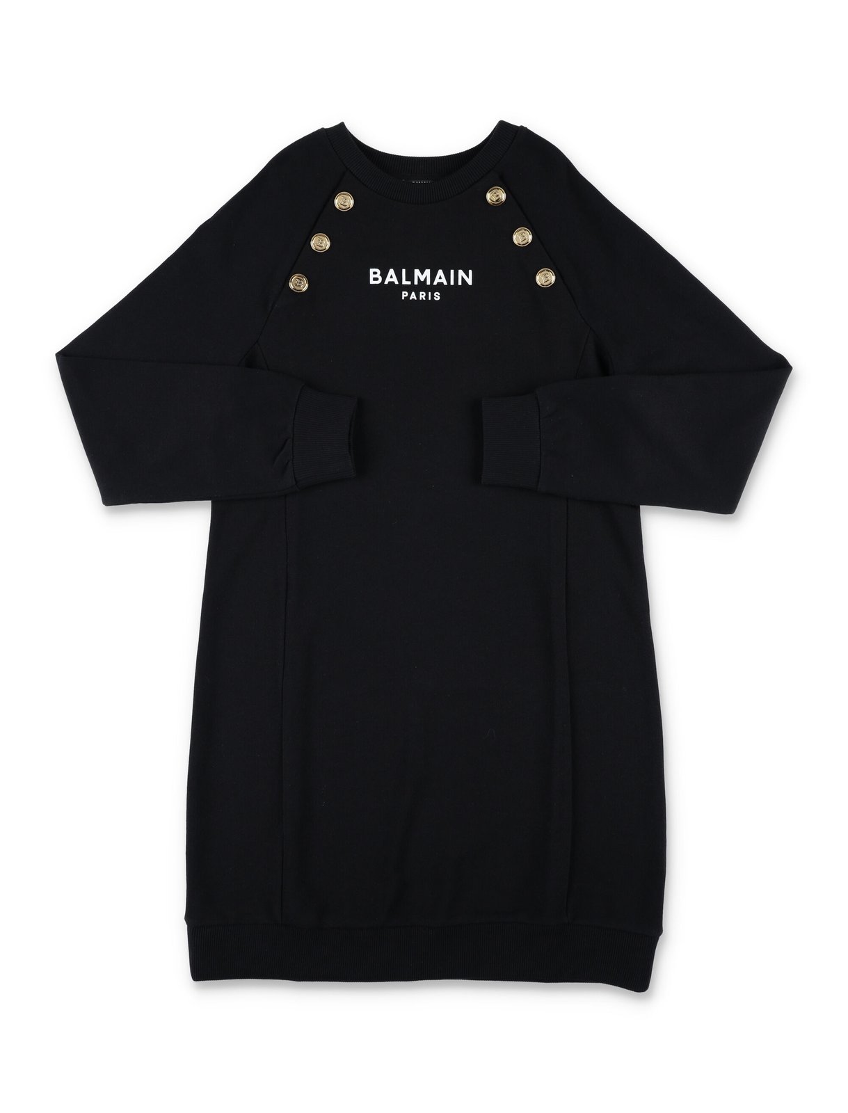 Balmain Kids Logo Printed Long-Sleeved Dress