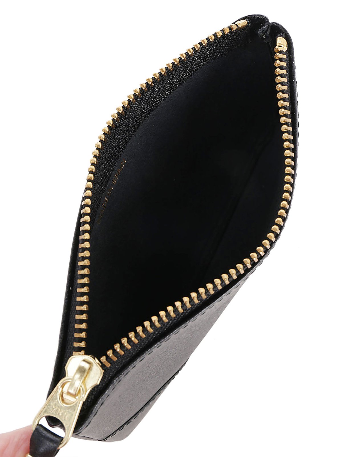 Comme des Garçons Wallet Logo Detailed Zipped Wallet