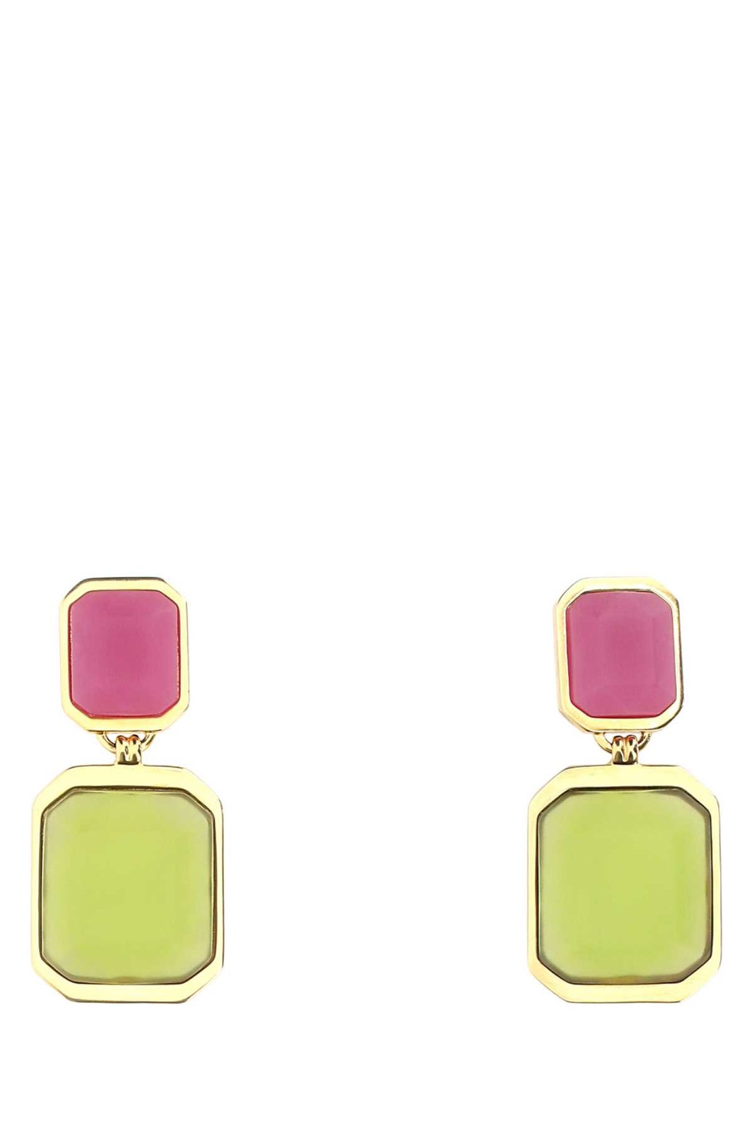 Saint Laurent Octagon Logo Engraved Earrings