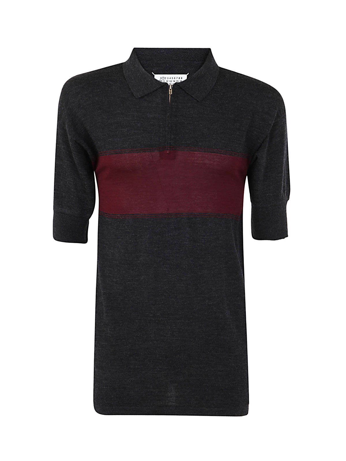 Maison Margiela Two-Toned Knitted Polo Shirt