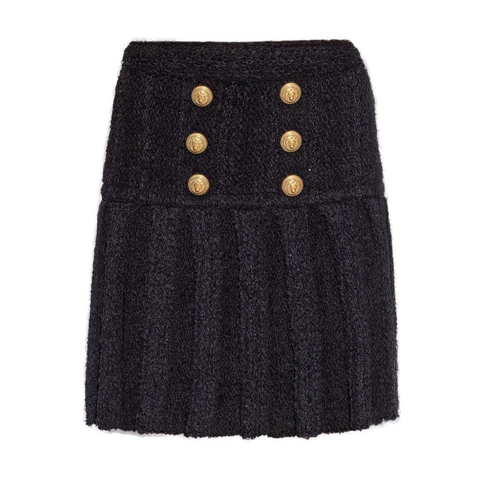 Balmain Buttoned Pleated Skirt