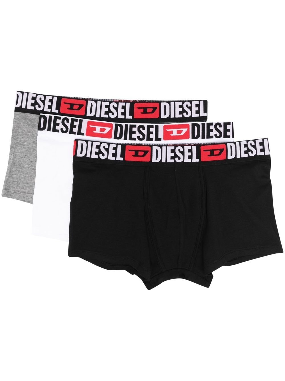 Diesel Logo Waistband Pack Of Three Boxers