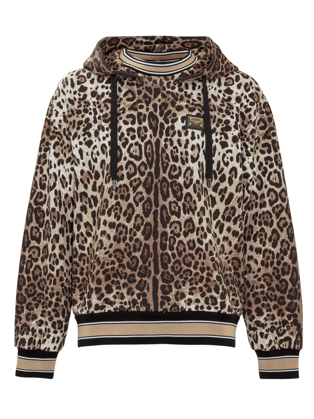 Dolce & Gabbana Animal Print Drawstring Hoodie