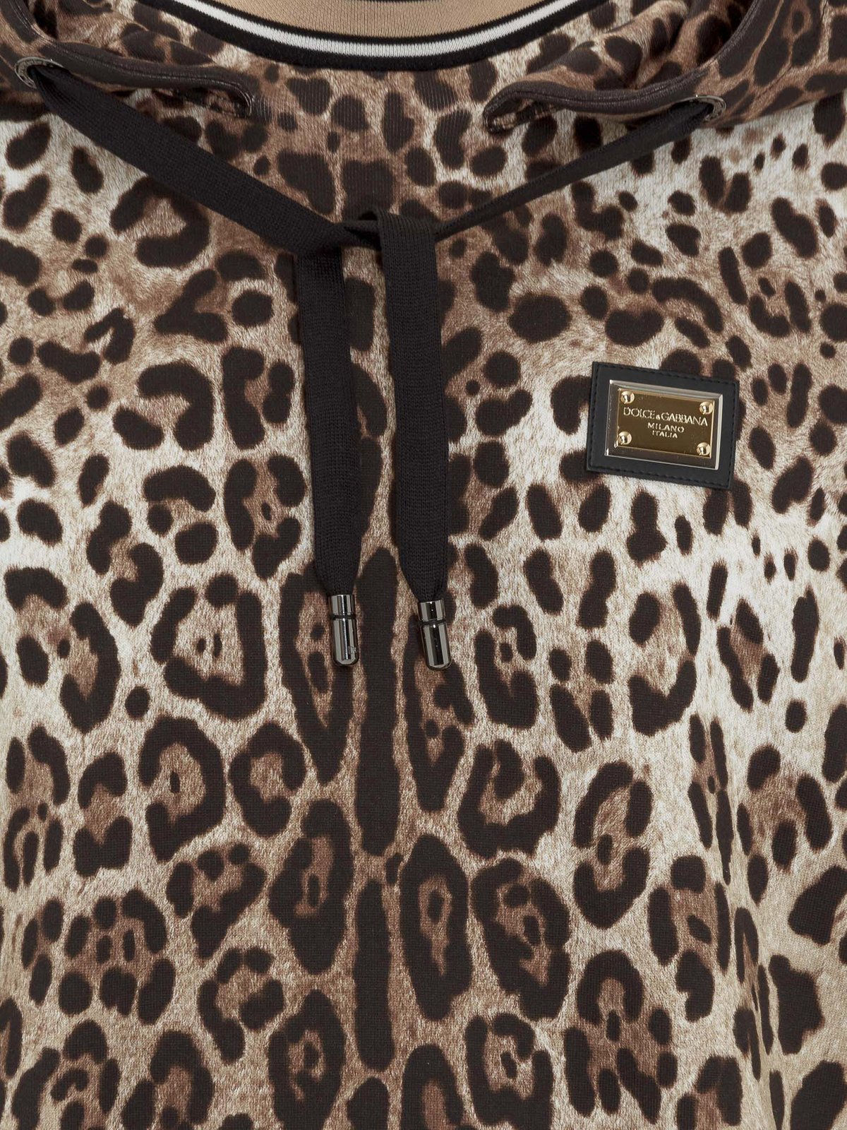 Dolce & Gabbana Animal Print Drawstring Hoodie