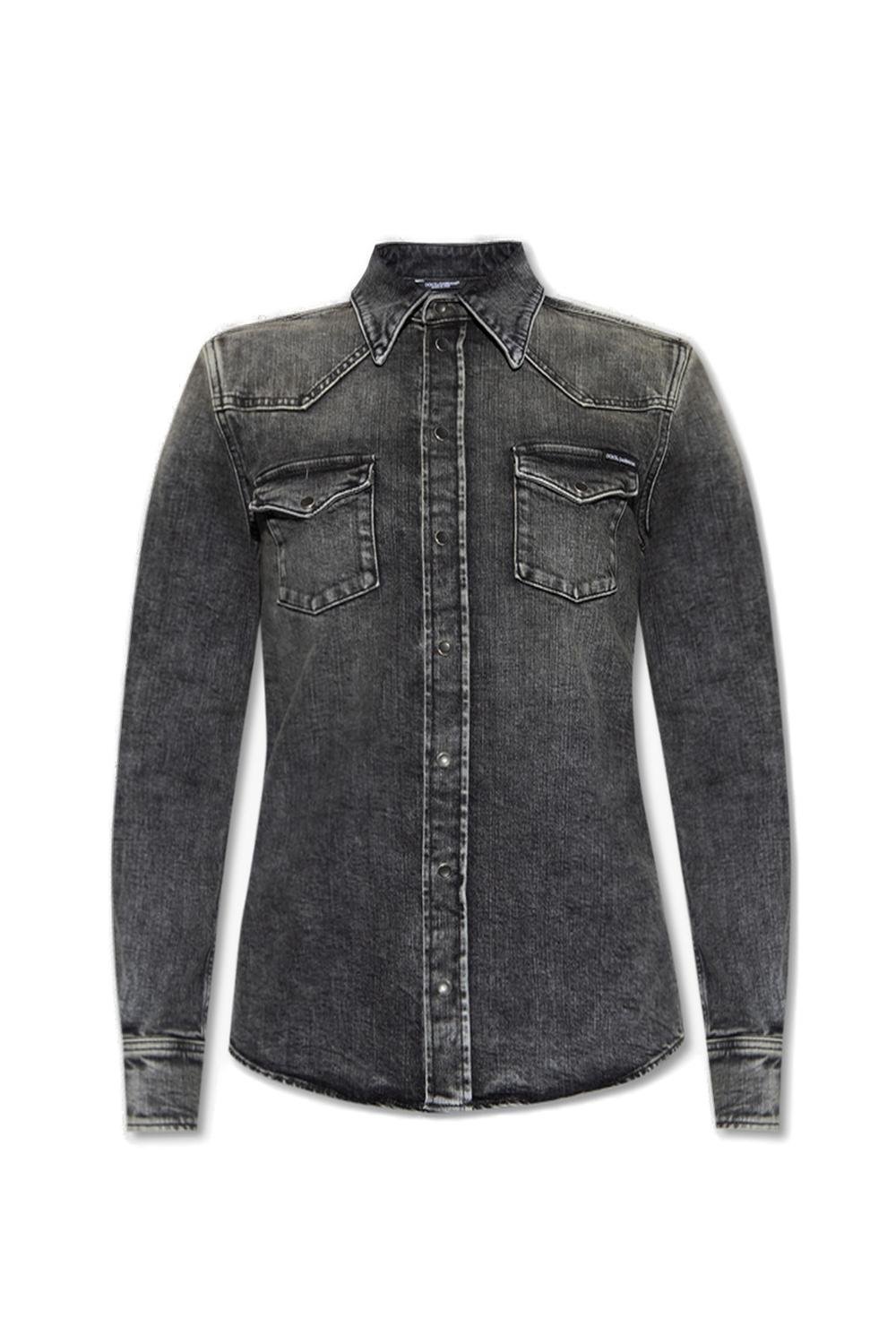 Dolce & Gabbana Distressed Denim Button-Up Shirt