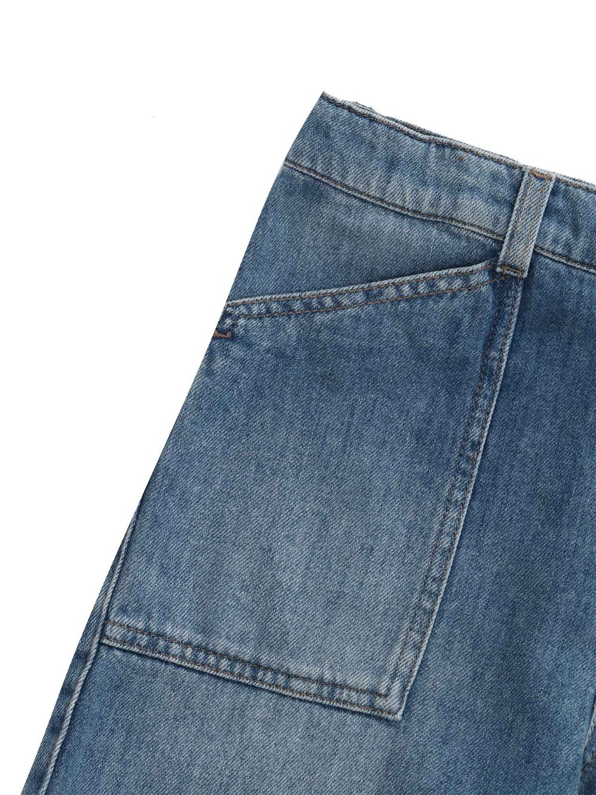 Gucci キッズ ロゴ パッチ デニム ショーツ