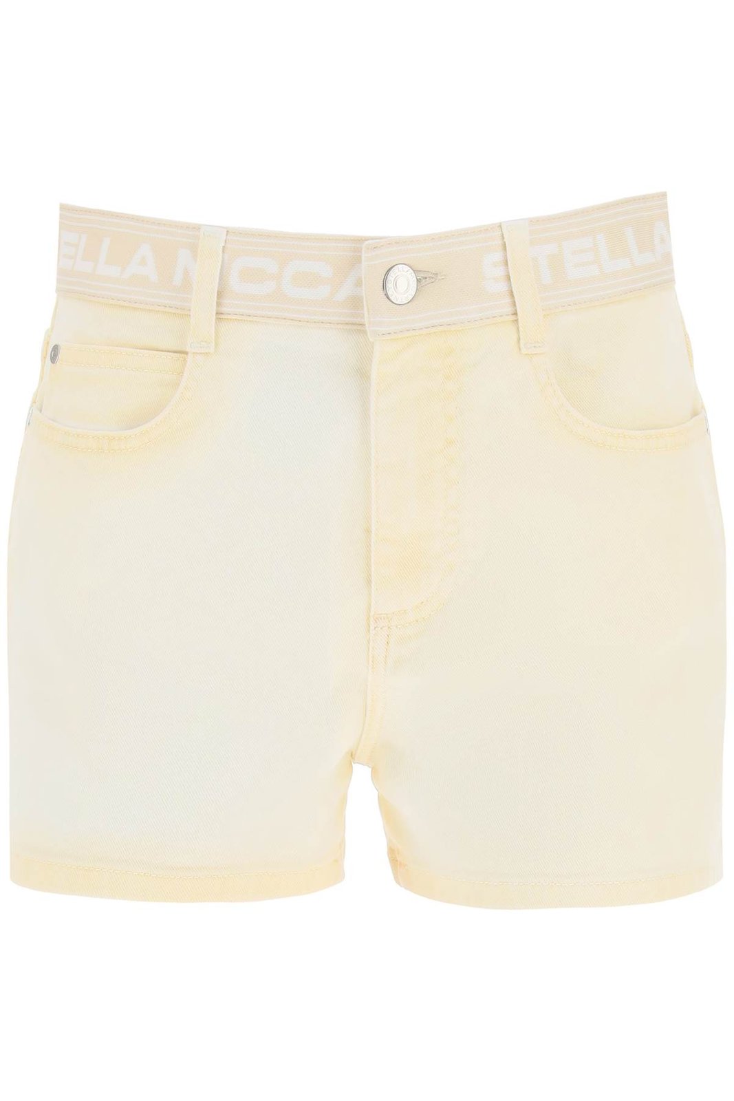 Stella McCartney Logo Waistband Denim Shorts