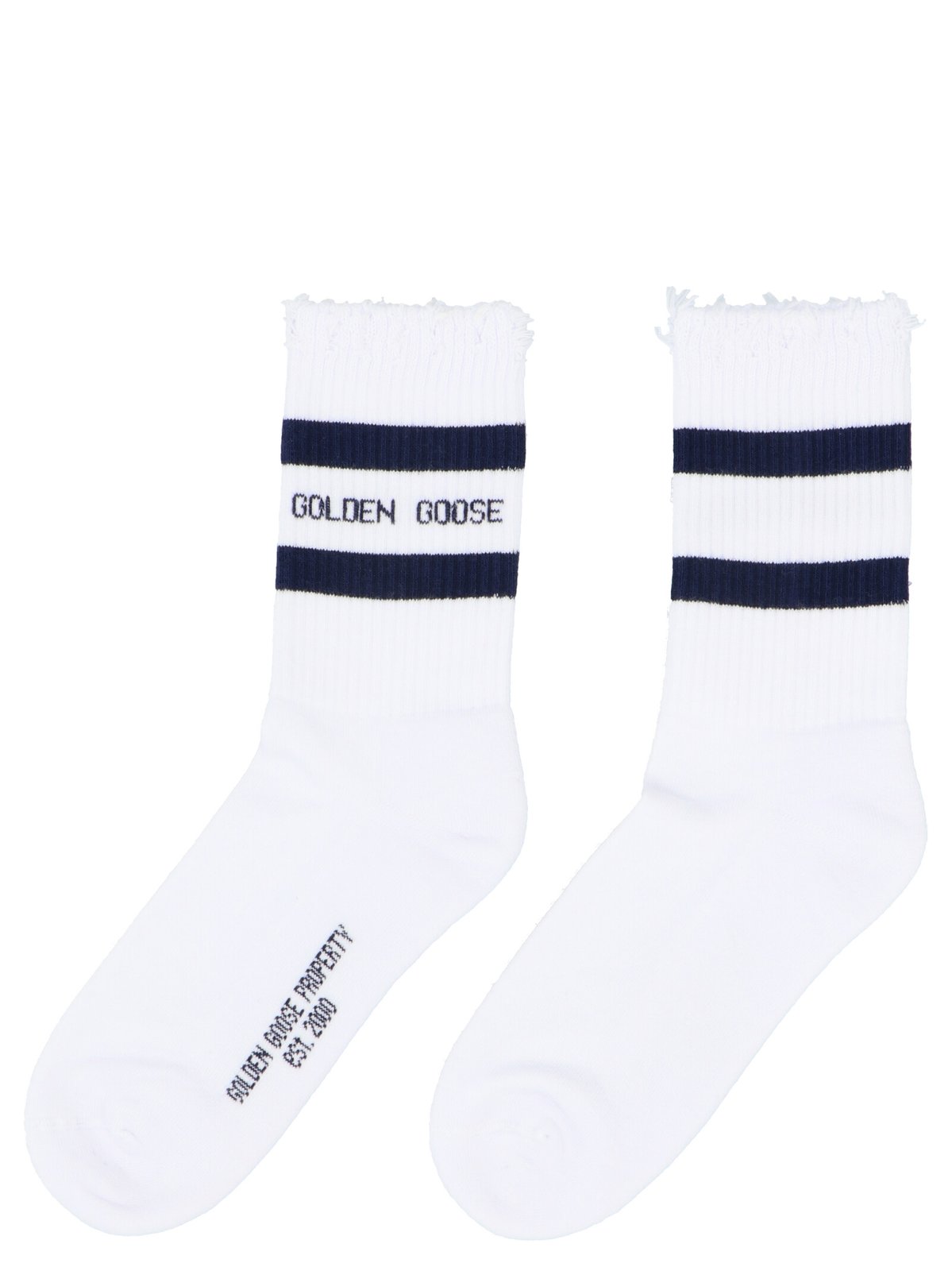 Golden Goose Deluxe Brand Logo Printed Striped Socks