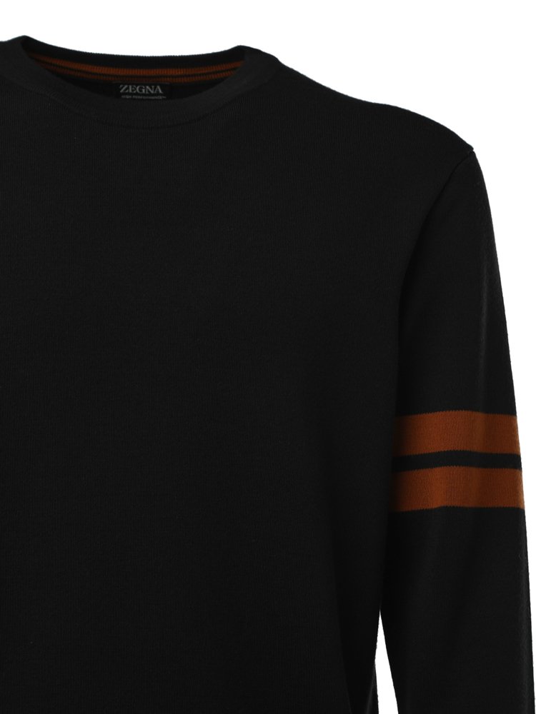 Zegna Stripe-Detailed Crewneck Jumper