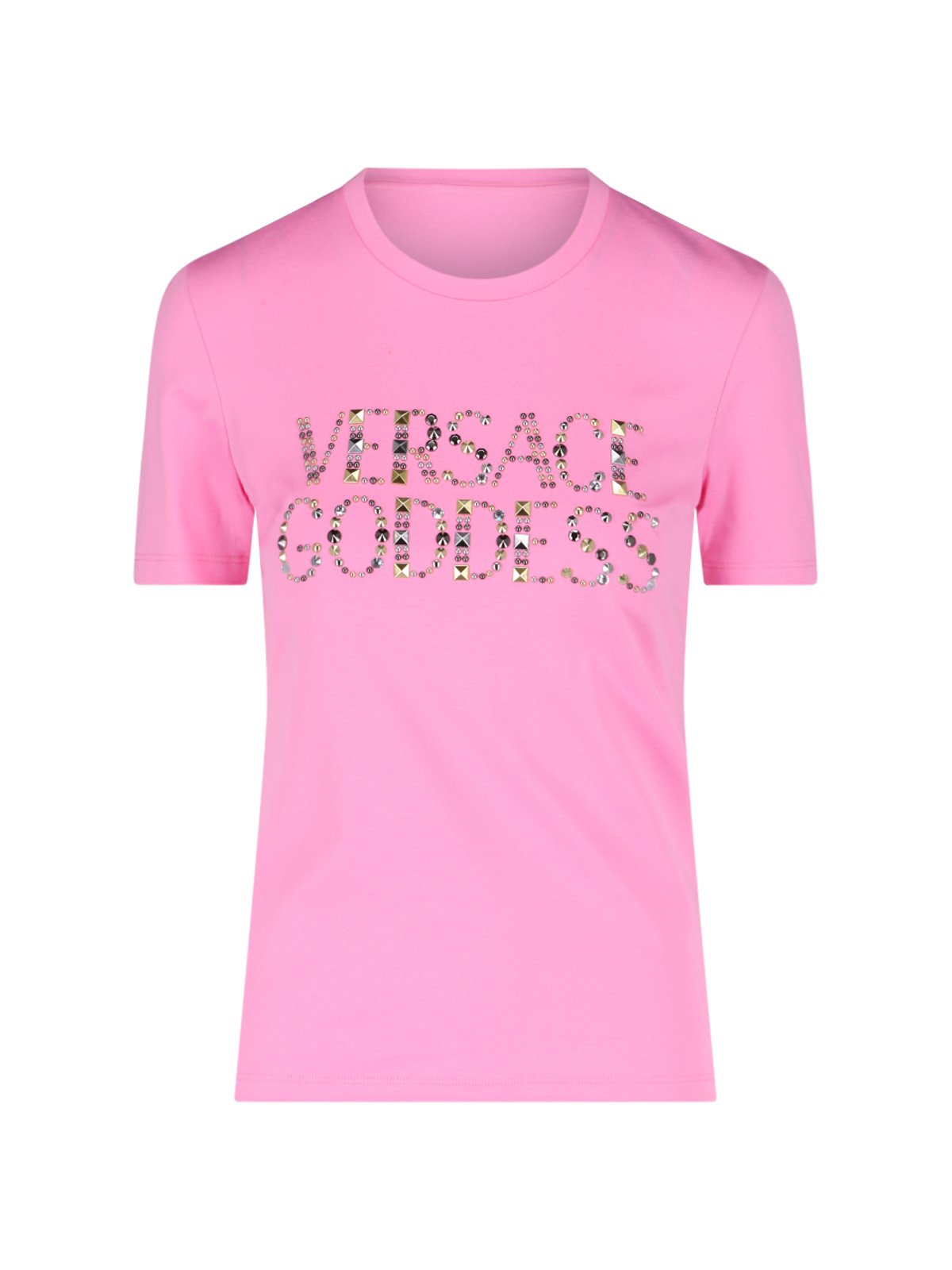 Versace Logo Embellished Crewneck T-Shirt